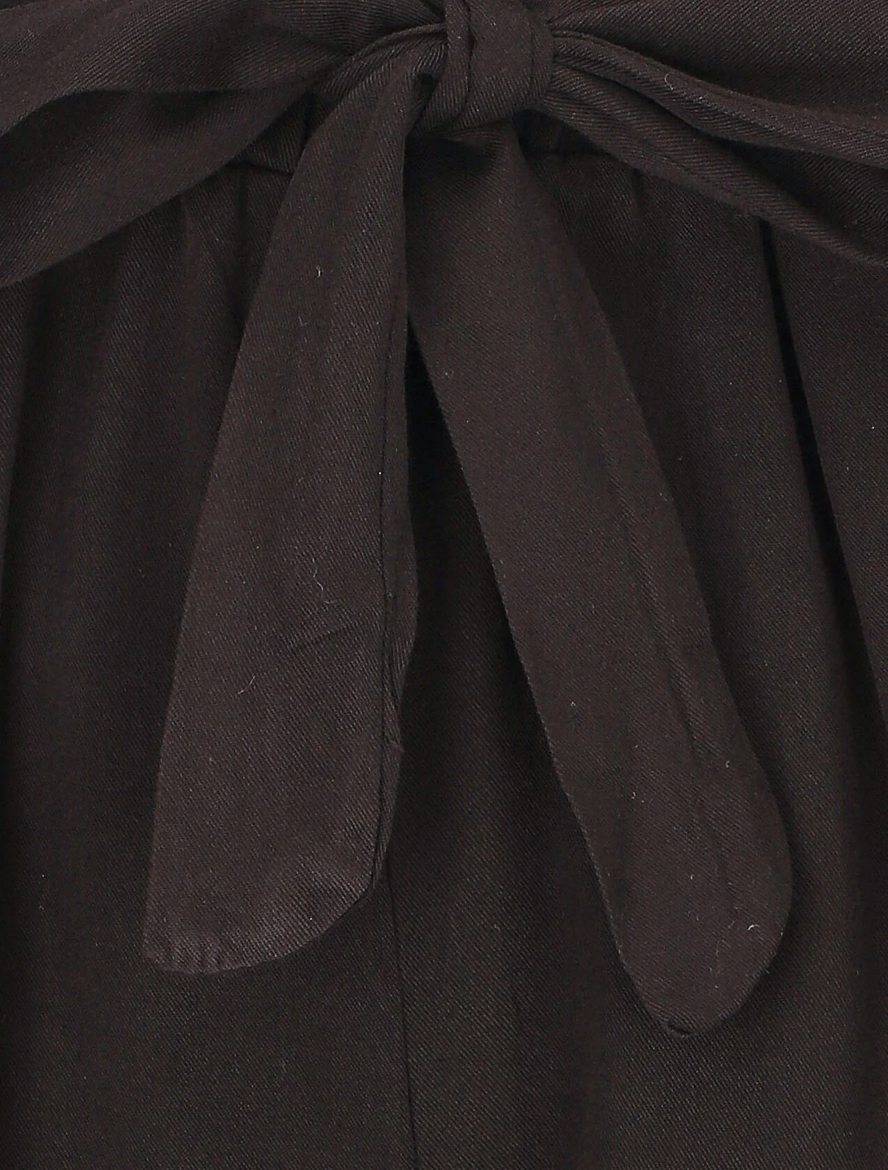 Vloeiende, effen en ceintuur korte broek - Zwart - Image 3