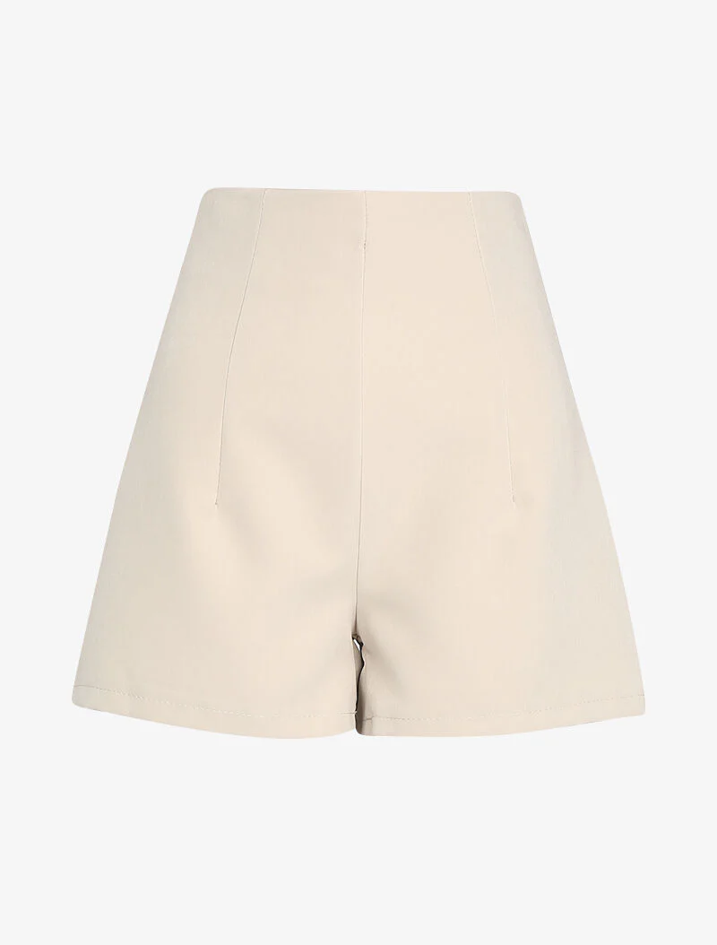 Vloeiende korte jurk met empire taille - Beige