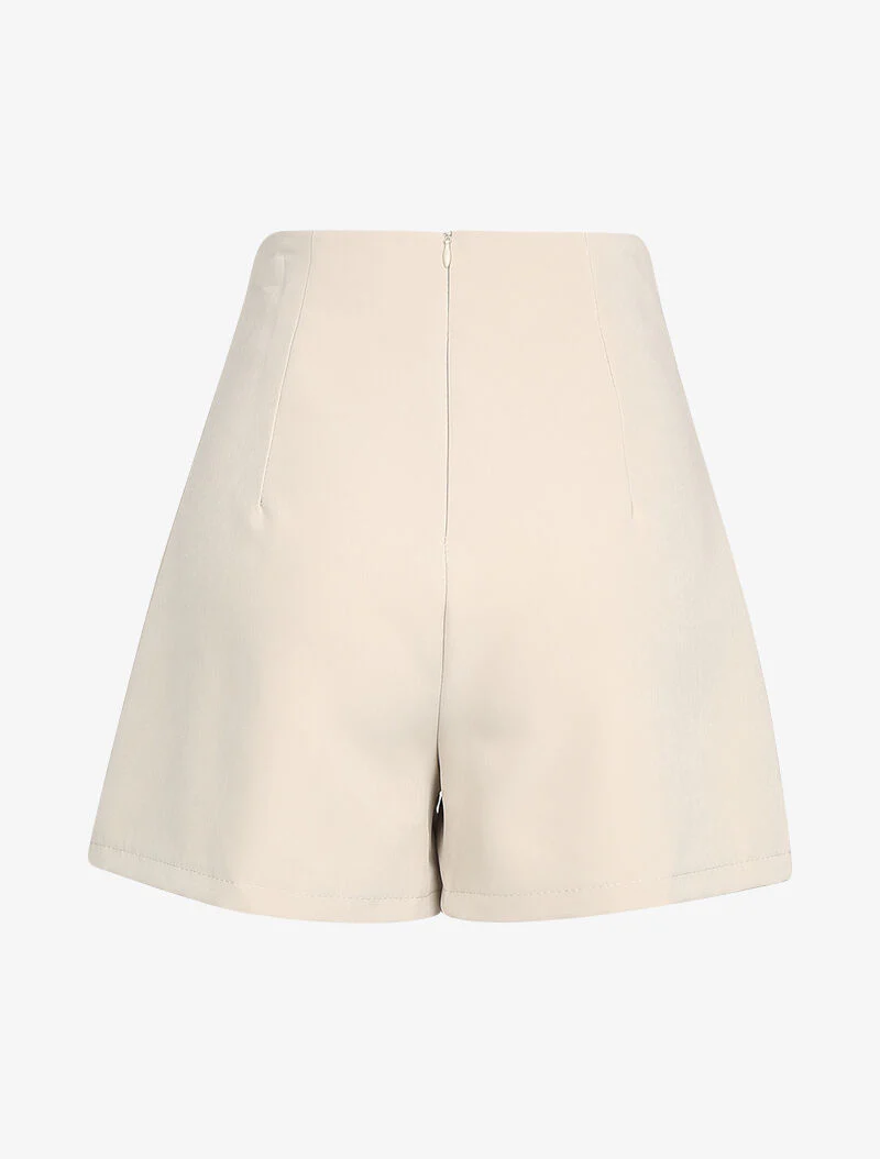 Vloeiende korte jurk met empire taille - Beige - Image 2