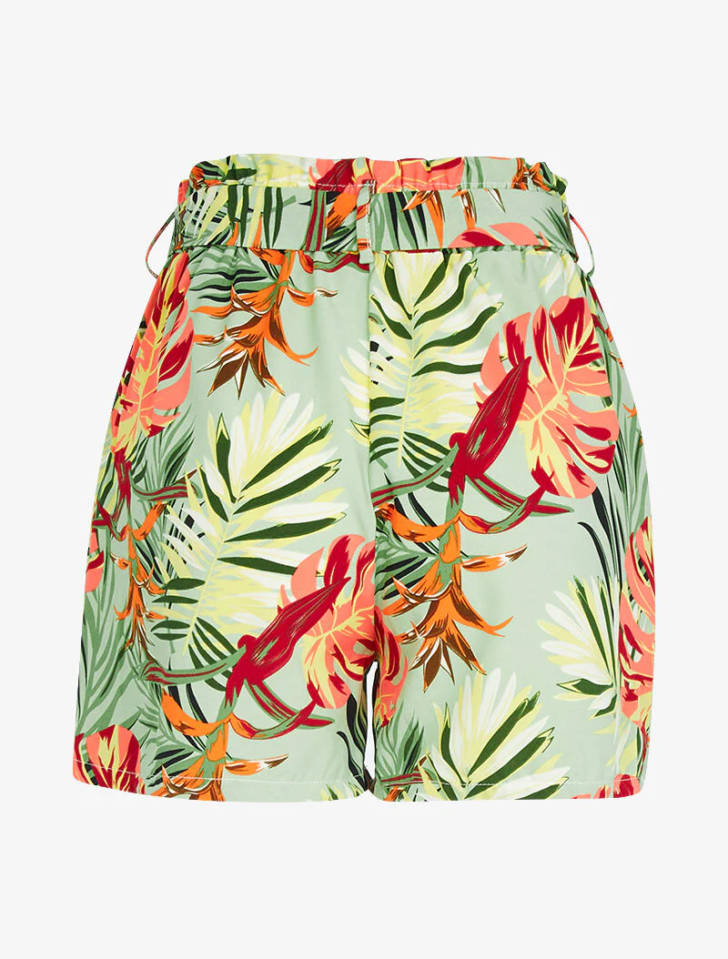 Korte broek met tropische print - groen - Image 2