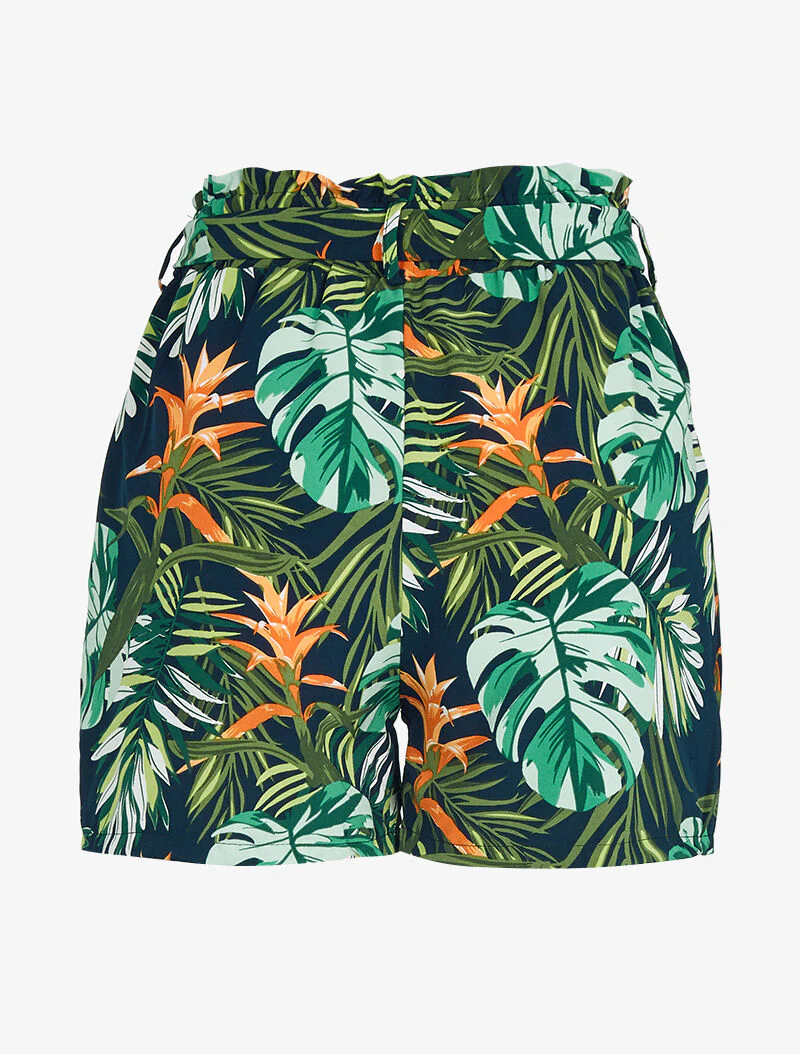 Korte broek met tropische print - marineblauw - Image 2