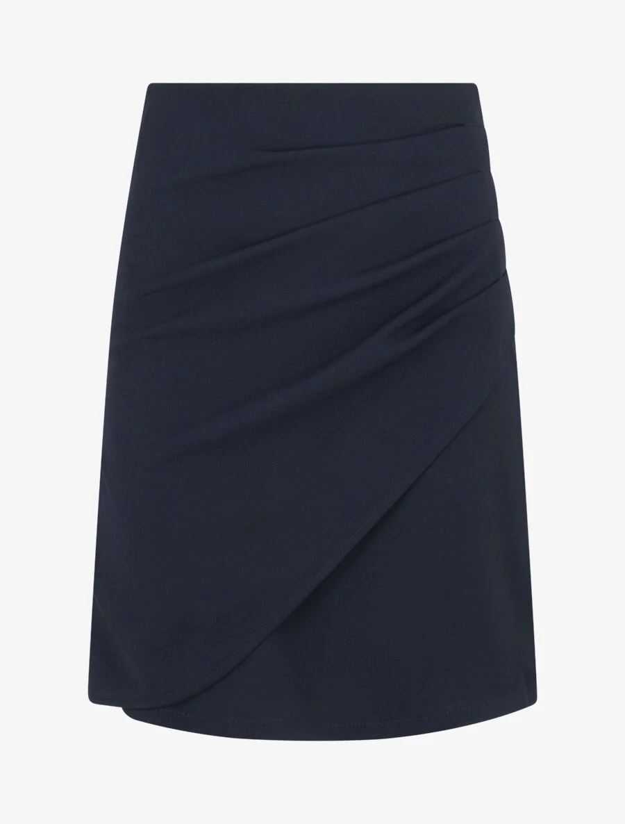 Korte wikkelrok met plooien - Marineblauw