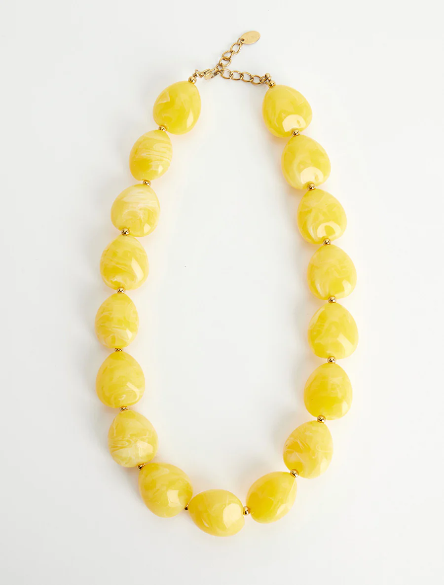 Kralenketting van hars - Geel - Image 2