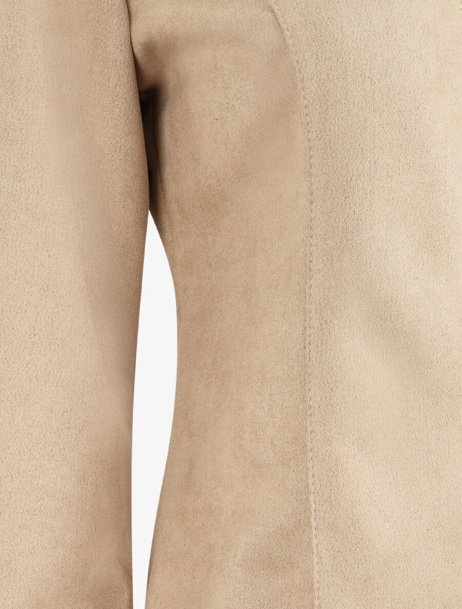 Kunstsuède blazer zonder sluiting - beige - Image 3