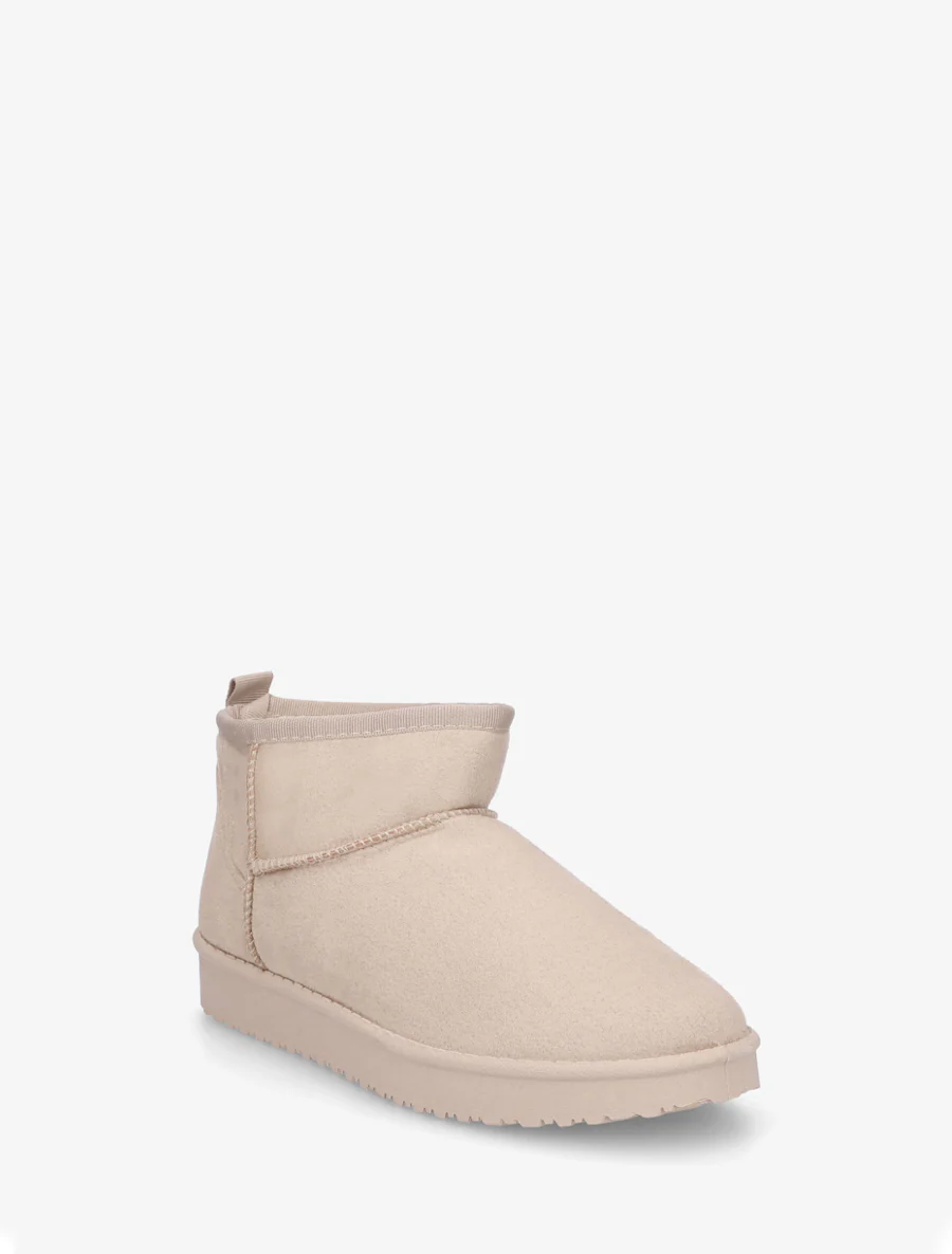 Laag uitgesneden suèdine laarzen met voering. - Beige - Image 2