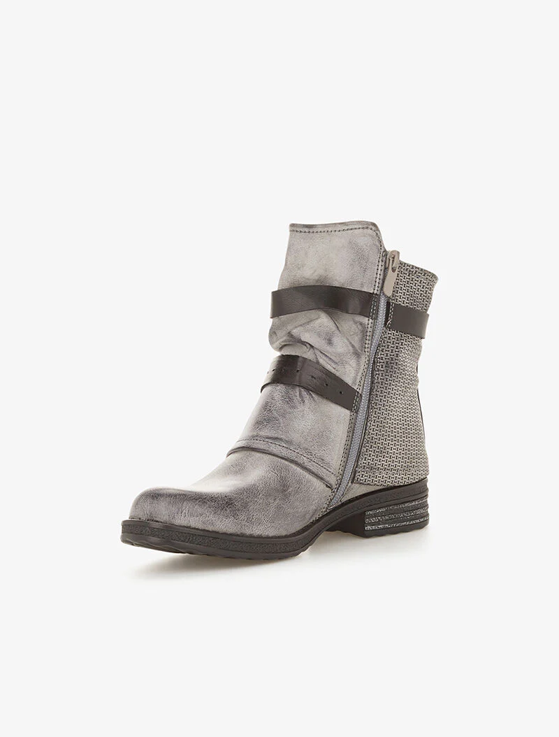 Laarzen met versleten leerlook en riemen - donkergrijs - Image 3
