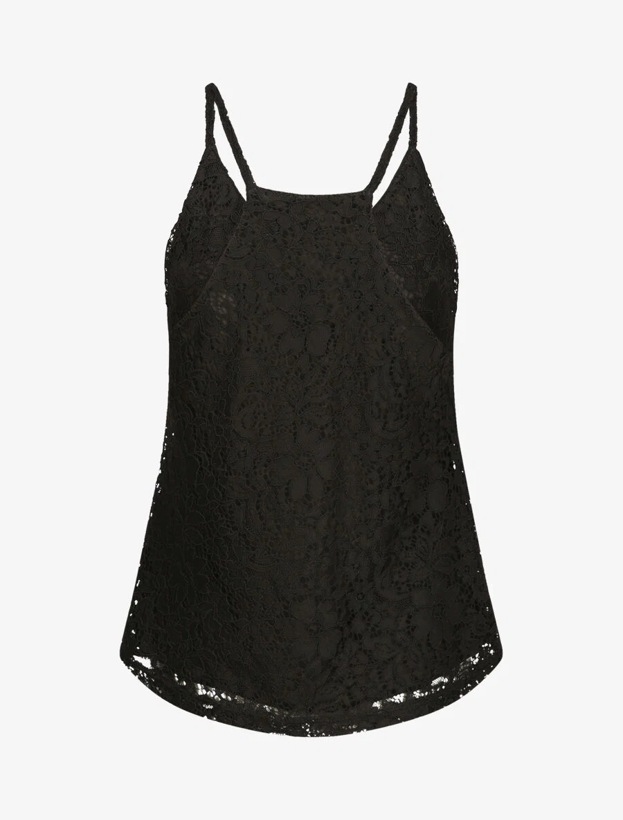 Lace Racerback Tank Top - Zwart - Image 2