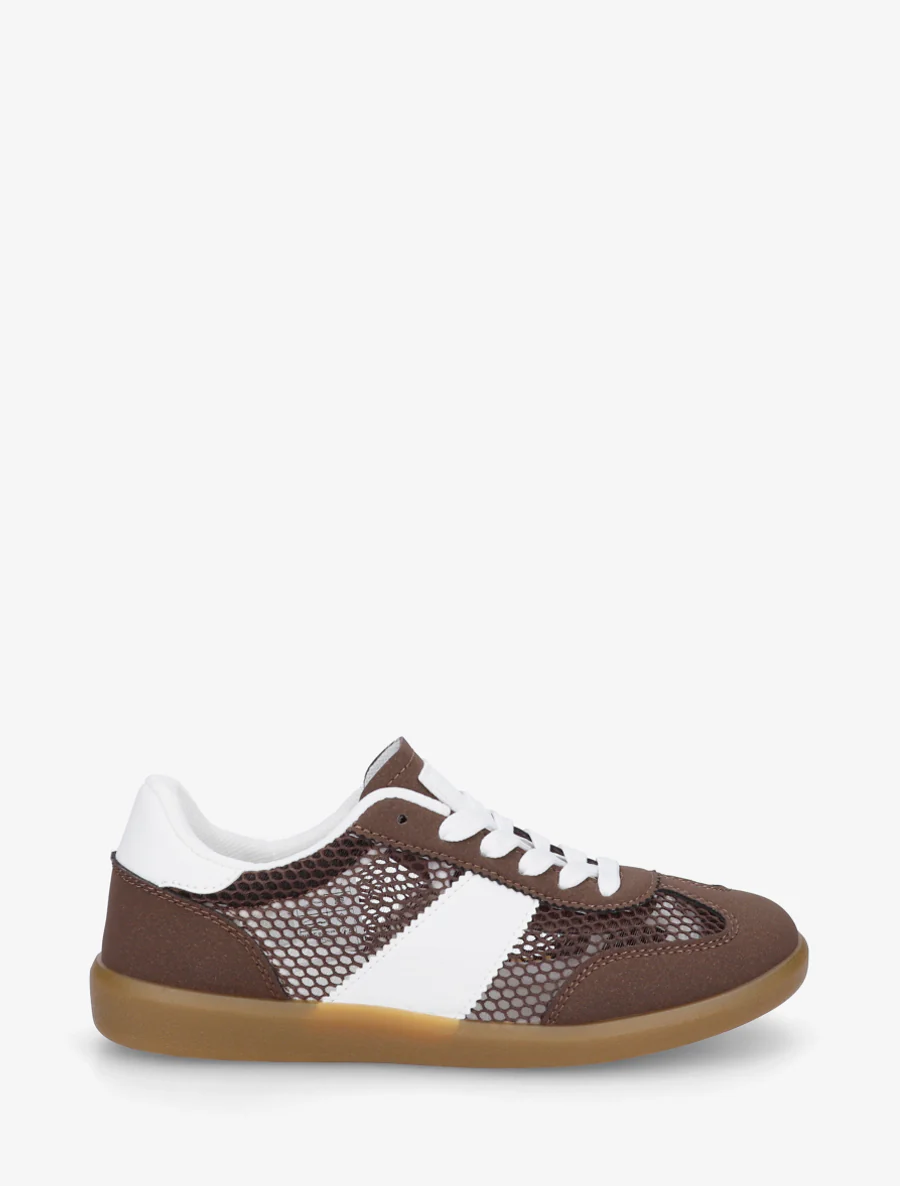 Lage geperforeerde sneakers - Bruin