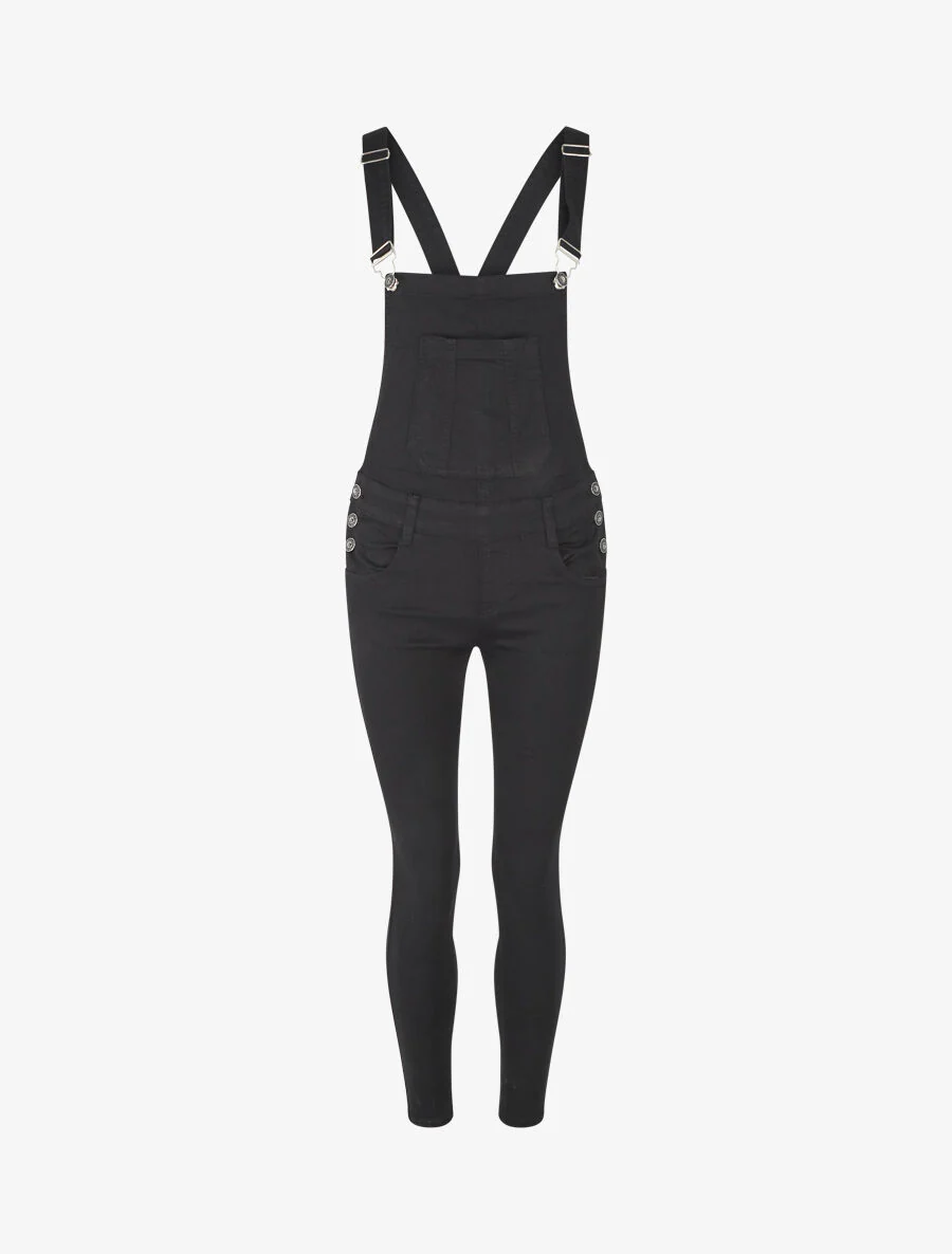 Lage skinny tuinbroek - Zwart