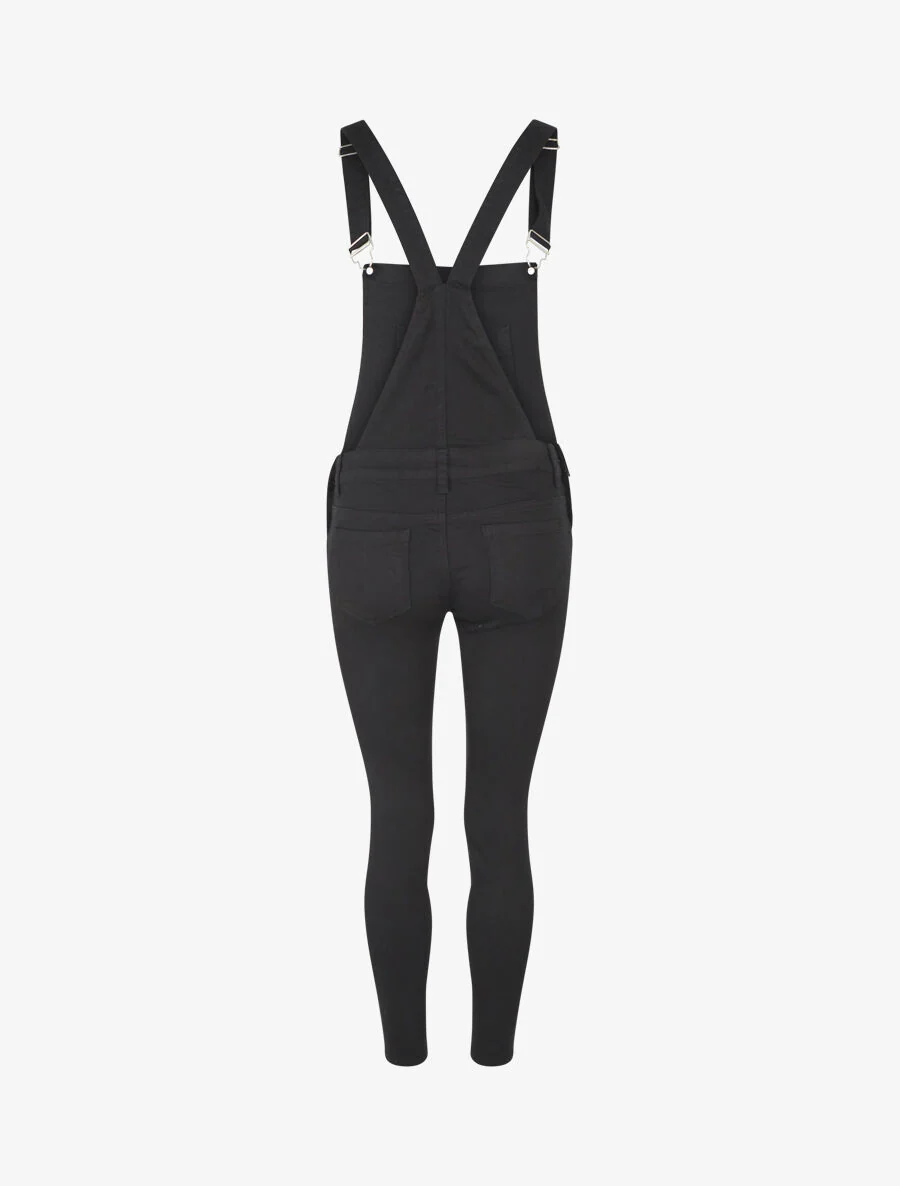 Lage skinny tuinbroek - Zwart - Image 2