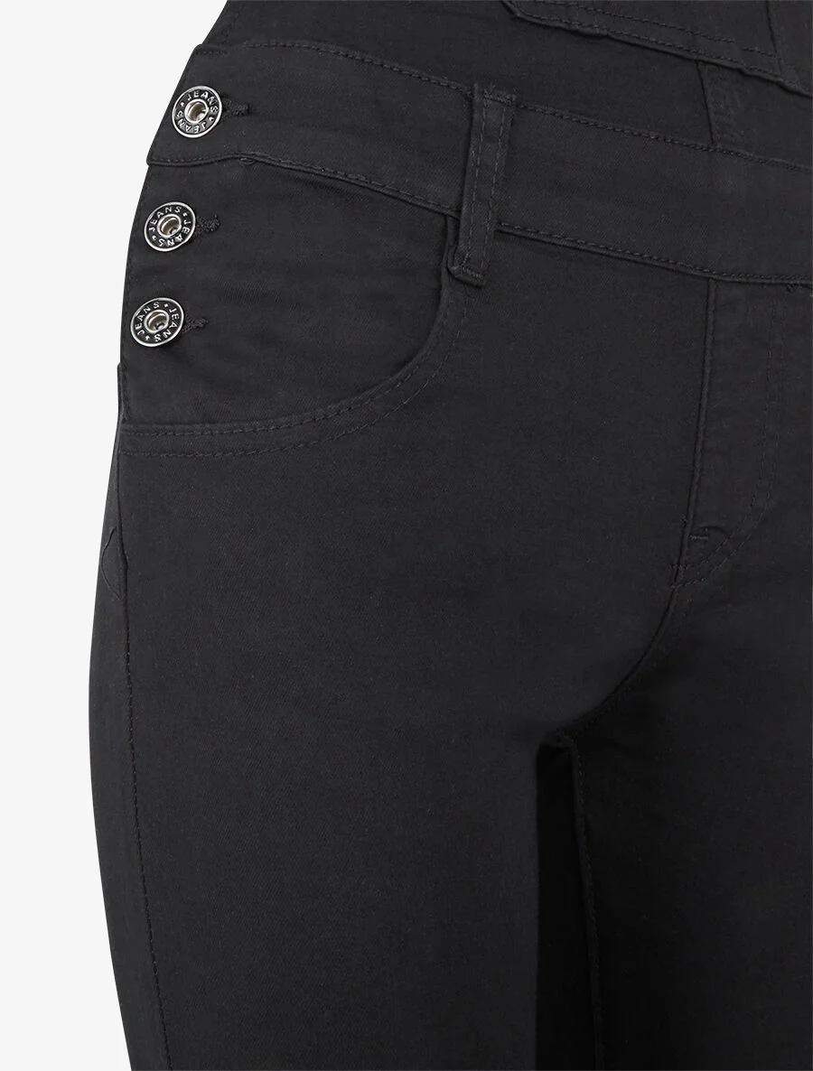 Lage skinny tuinbroek - Zwart - Image 3