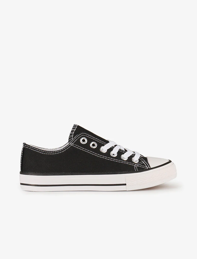 Lage tennisschoenen effen - zwart - Image 2
