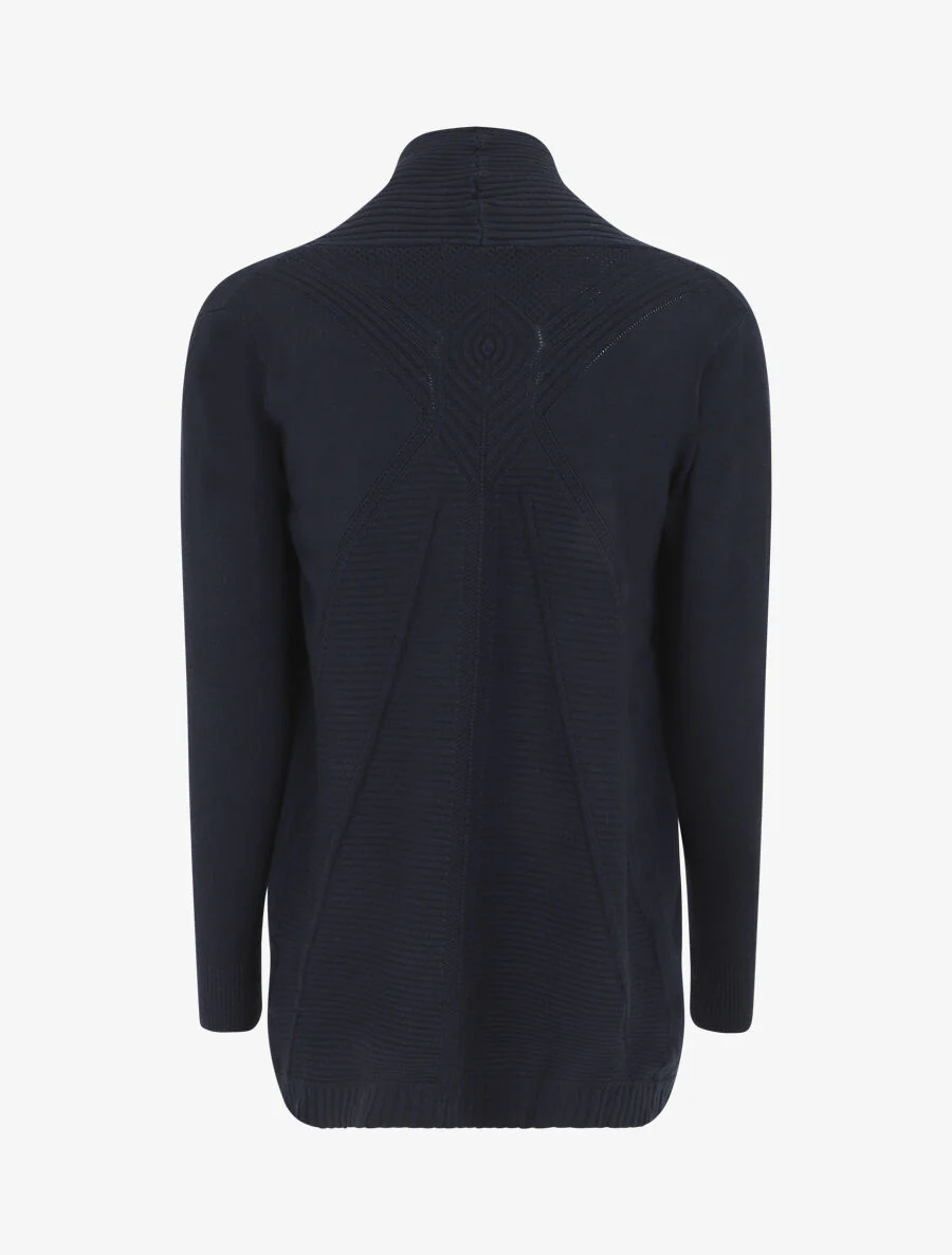 Lang. gebreid vest - Marineblauw - Image 2