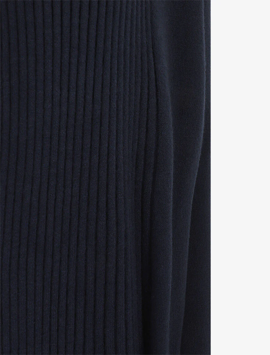 Lang. gebreid vest - Marineblauw - Image 3