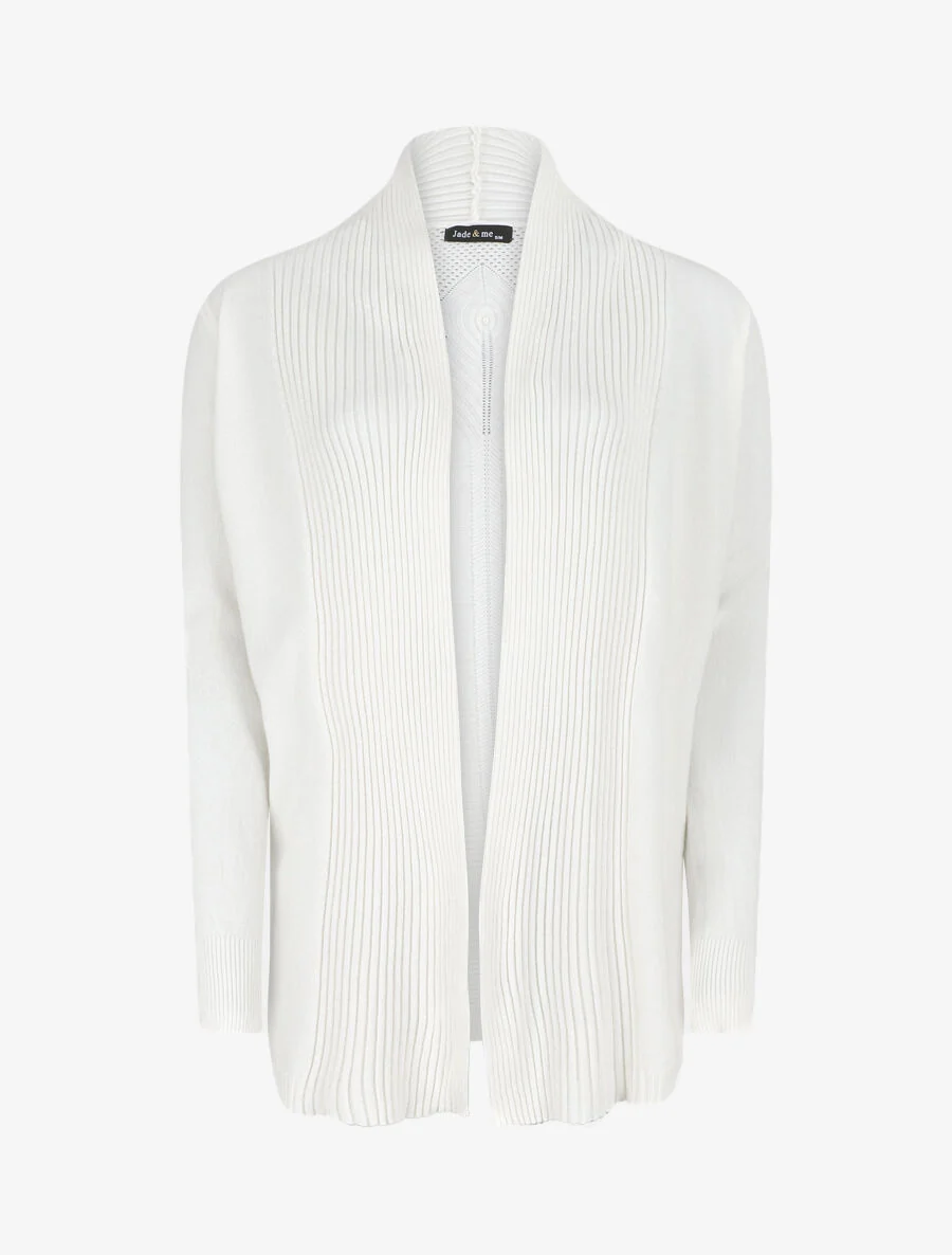 Lang. gebreid vest - Wit