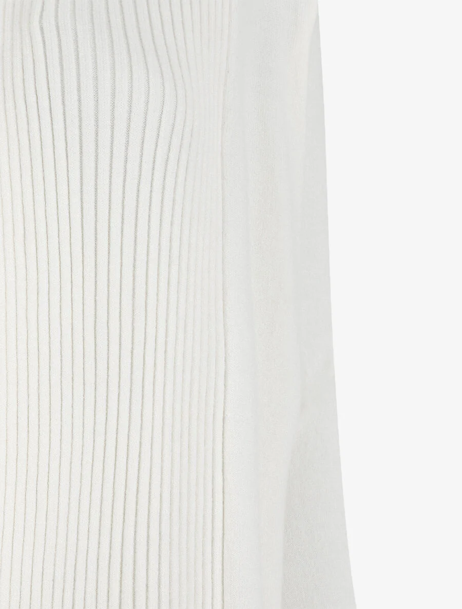 Lang. gebreid vest - Wit - Image 3
