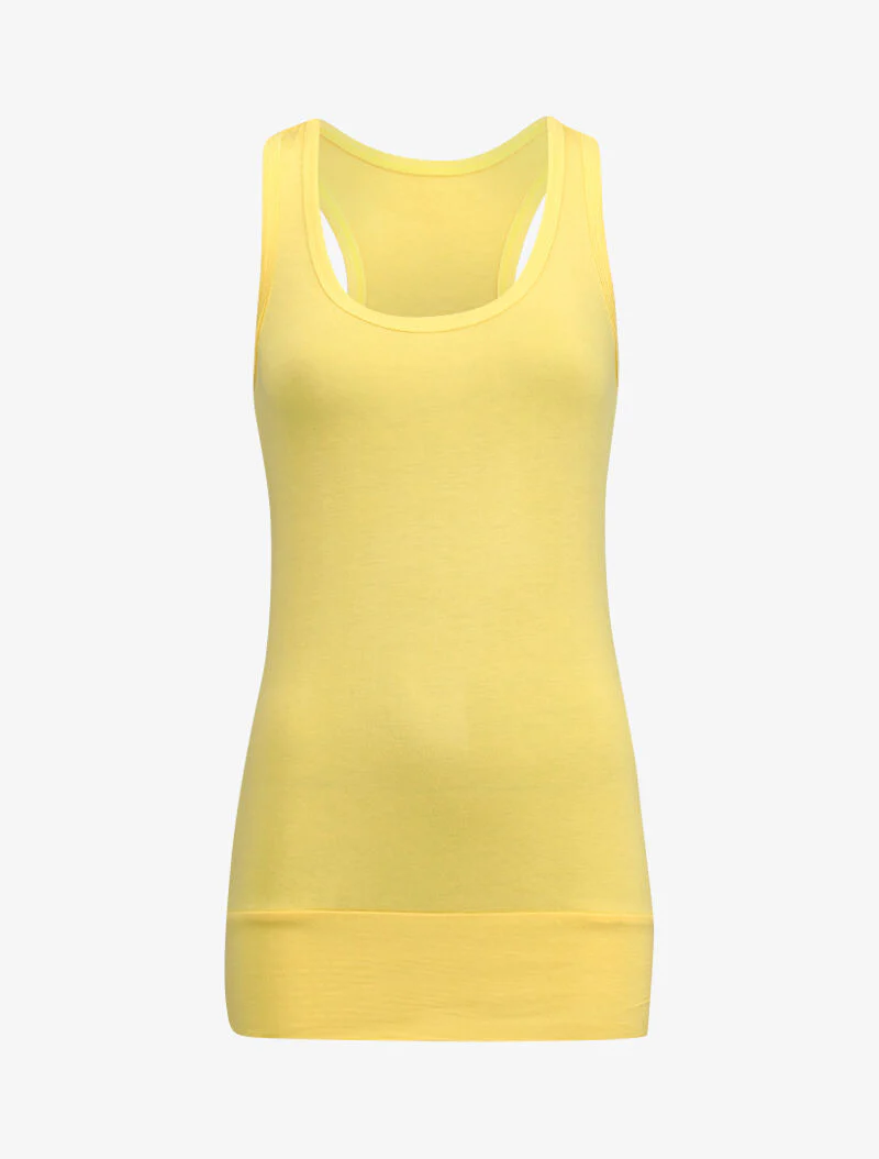 Lange aansluitende tanktop - geel