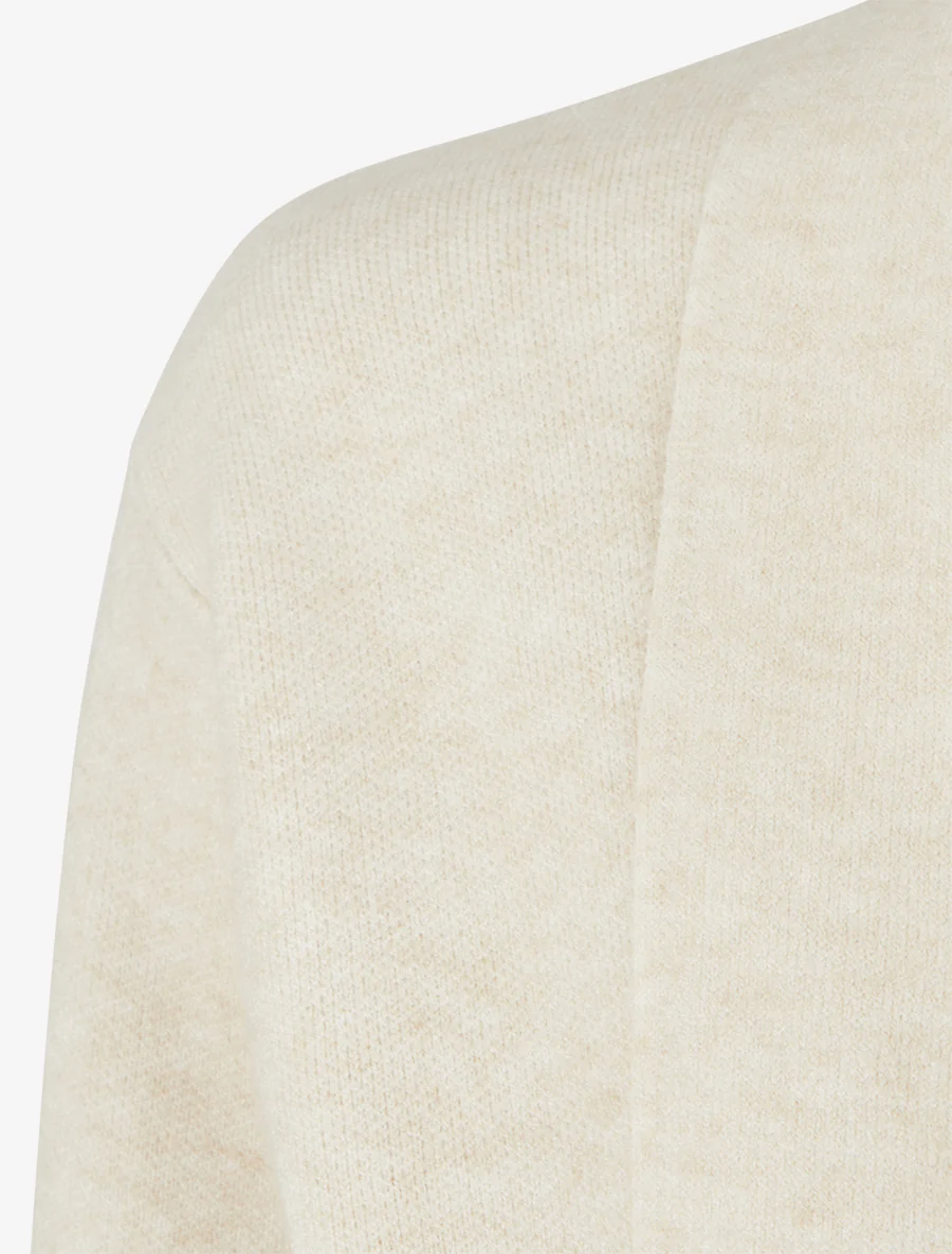 Lang gilet met sjaalkraag - Lichtbeige - Image 3