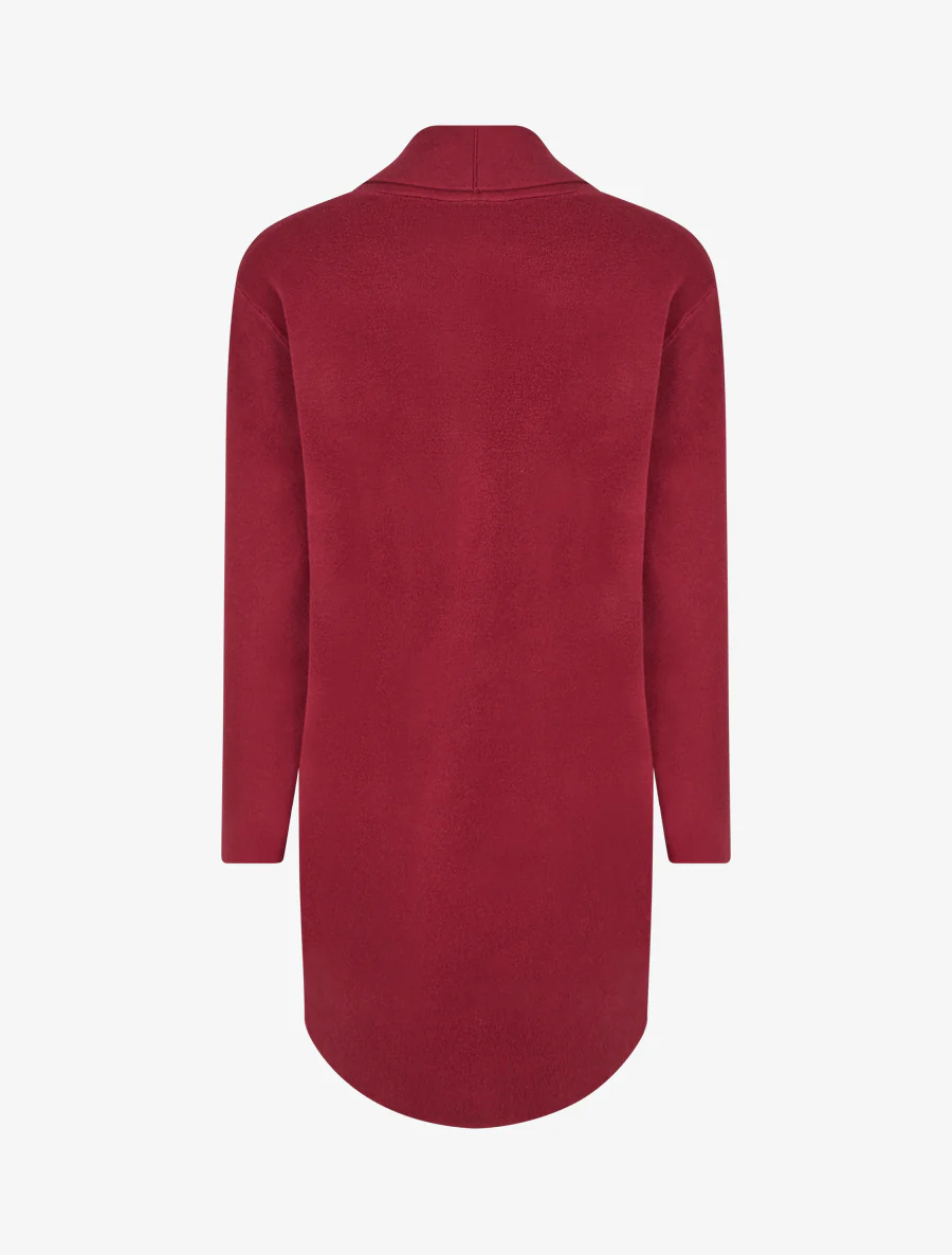 Lang gilet met sjaalkraag - Bordeaux - Image 2