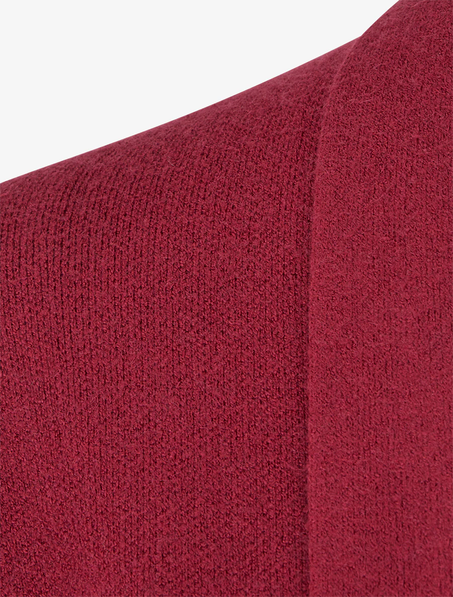 Lang gilet met sjaalkraag - Bordeaux - Image 3