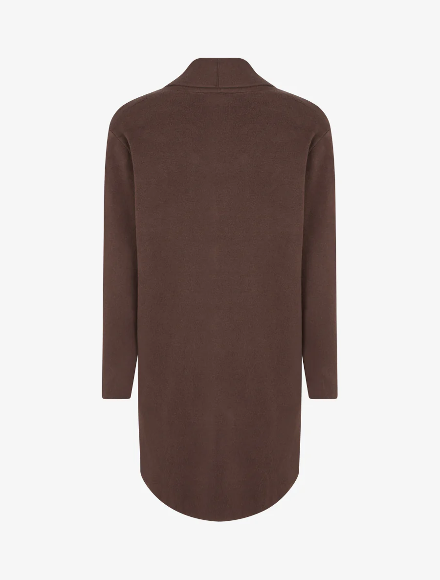Lang gilet met sjaalkraag - Bruin - Image 2