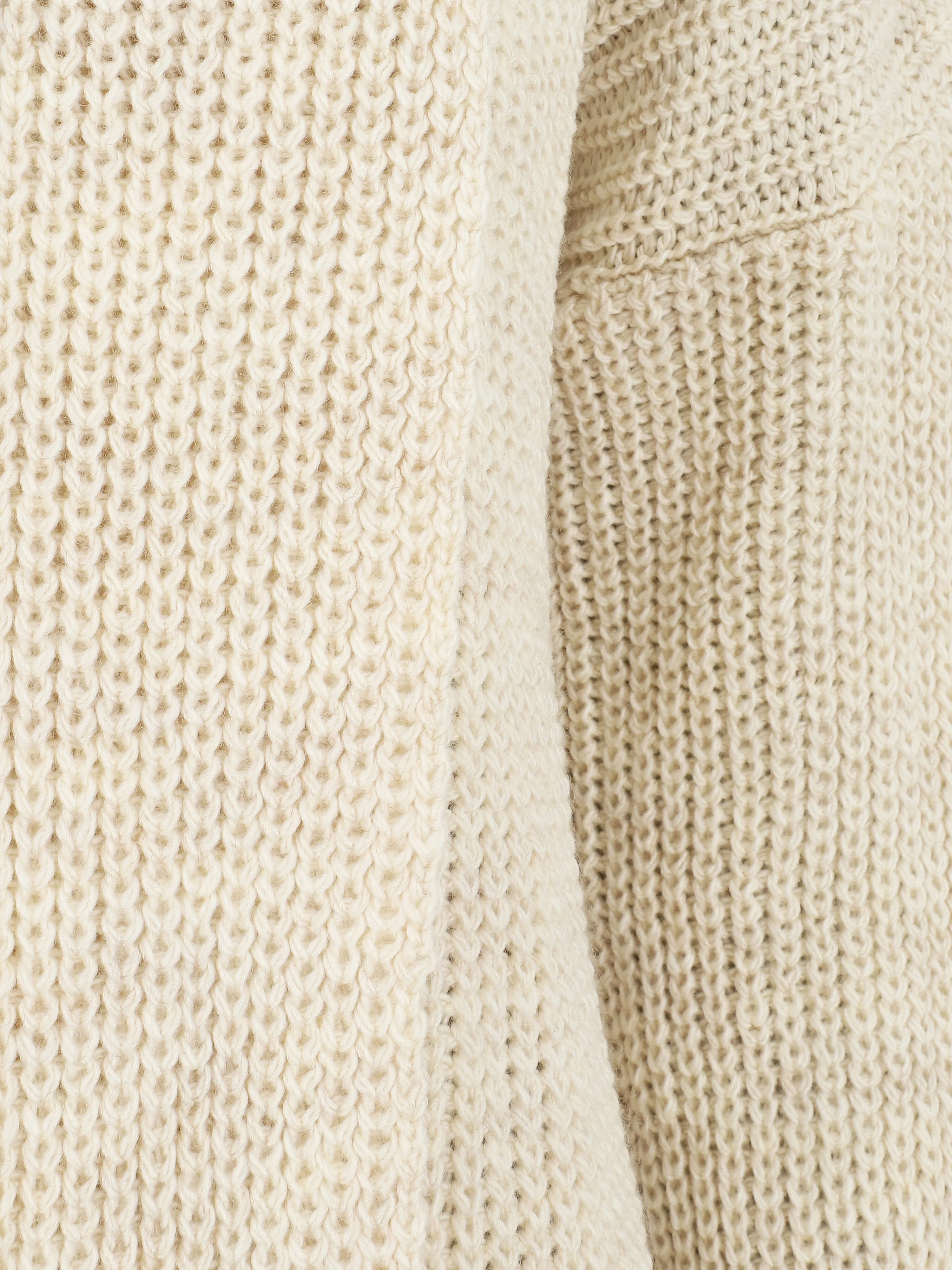 Lang open vest met flapkraag - Beige - Image 3