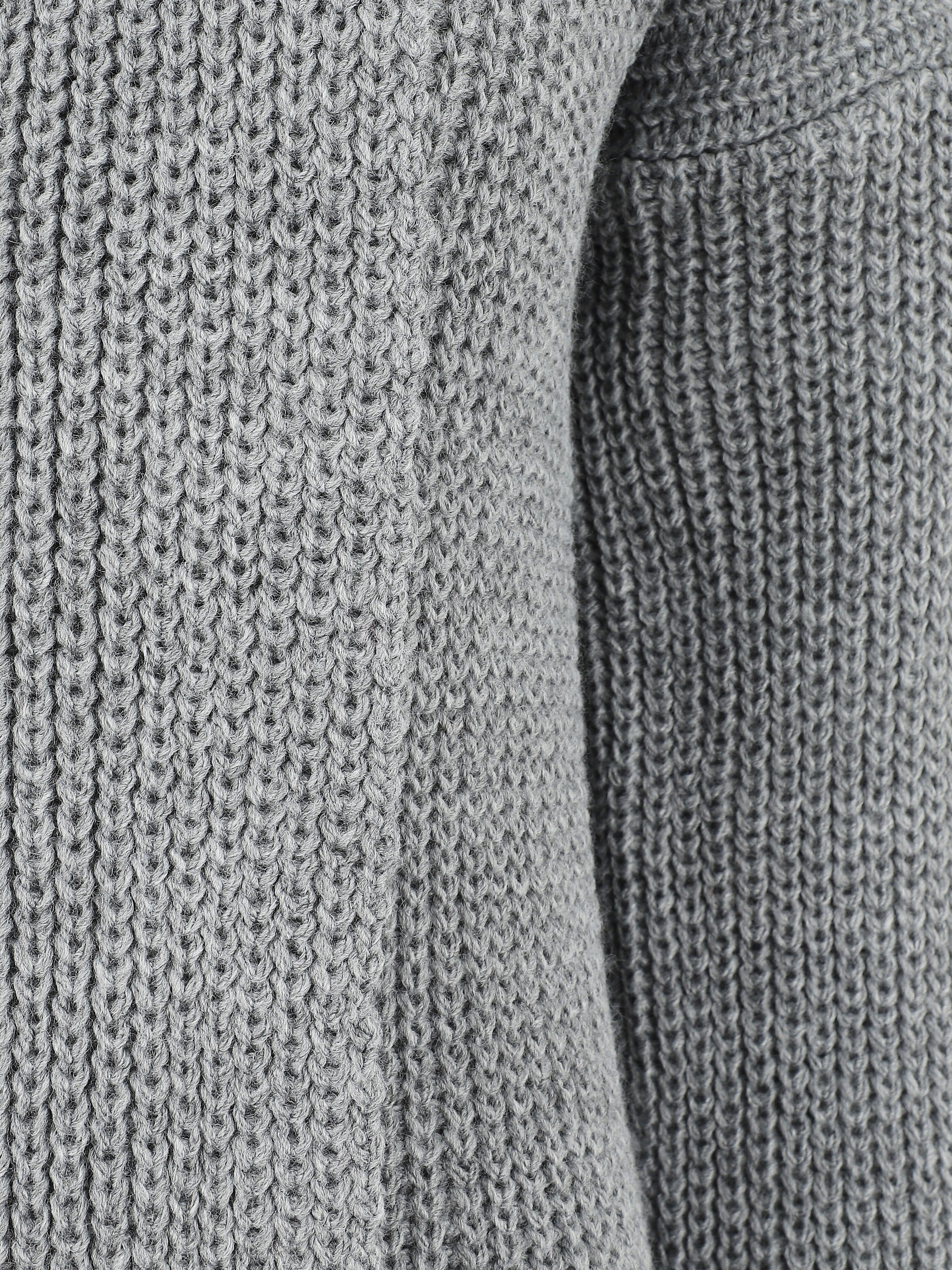 Lang open vest met flapkraag - grijs - Image 3