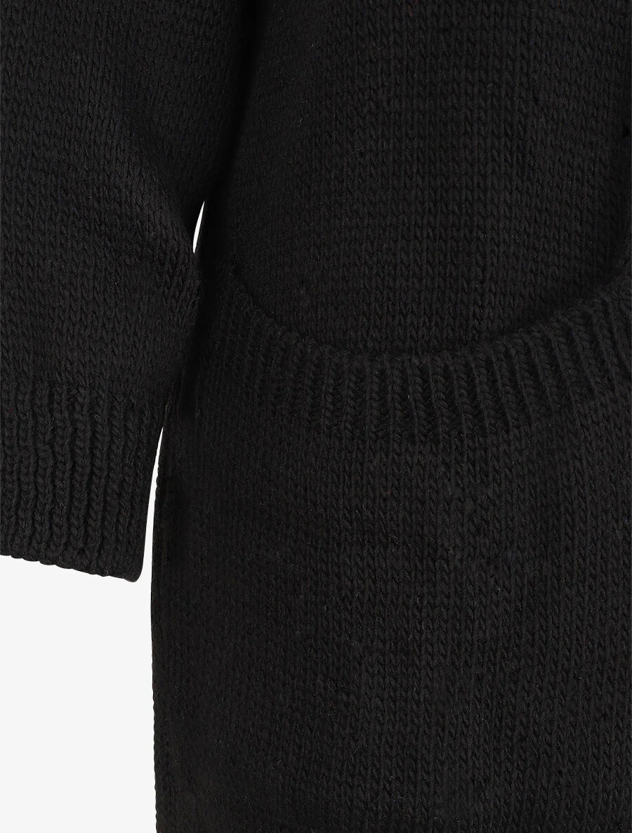 Lang open vest met vleermuismouwen - zwart - Image 3