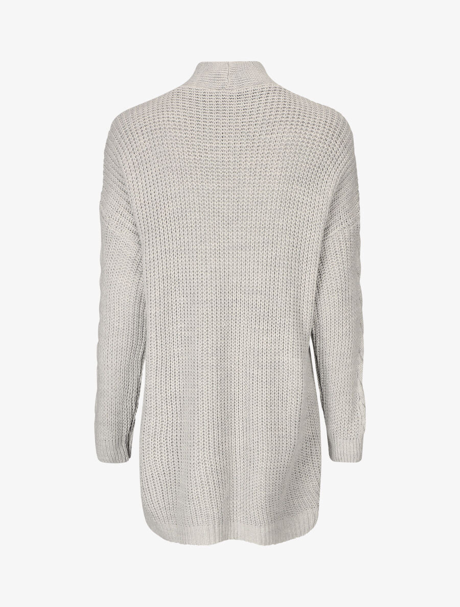 Lang open vest van mesh - Grijs - Image 2