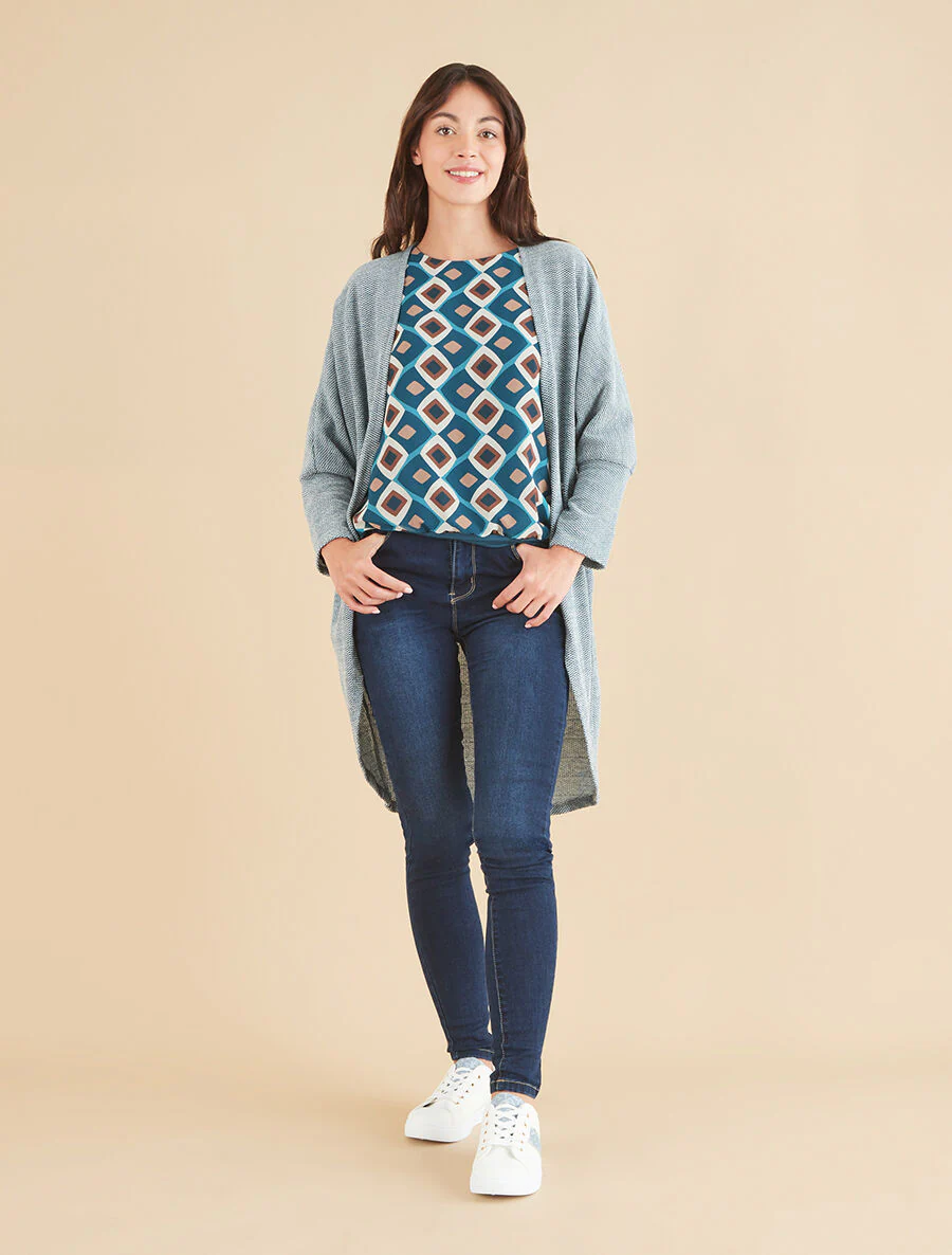 Lang vest met lange mouwen - Blauwgroen - Image 4