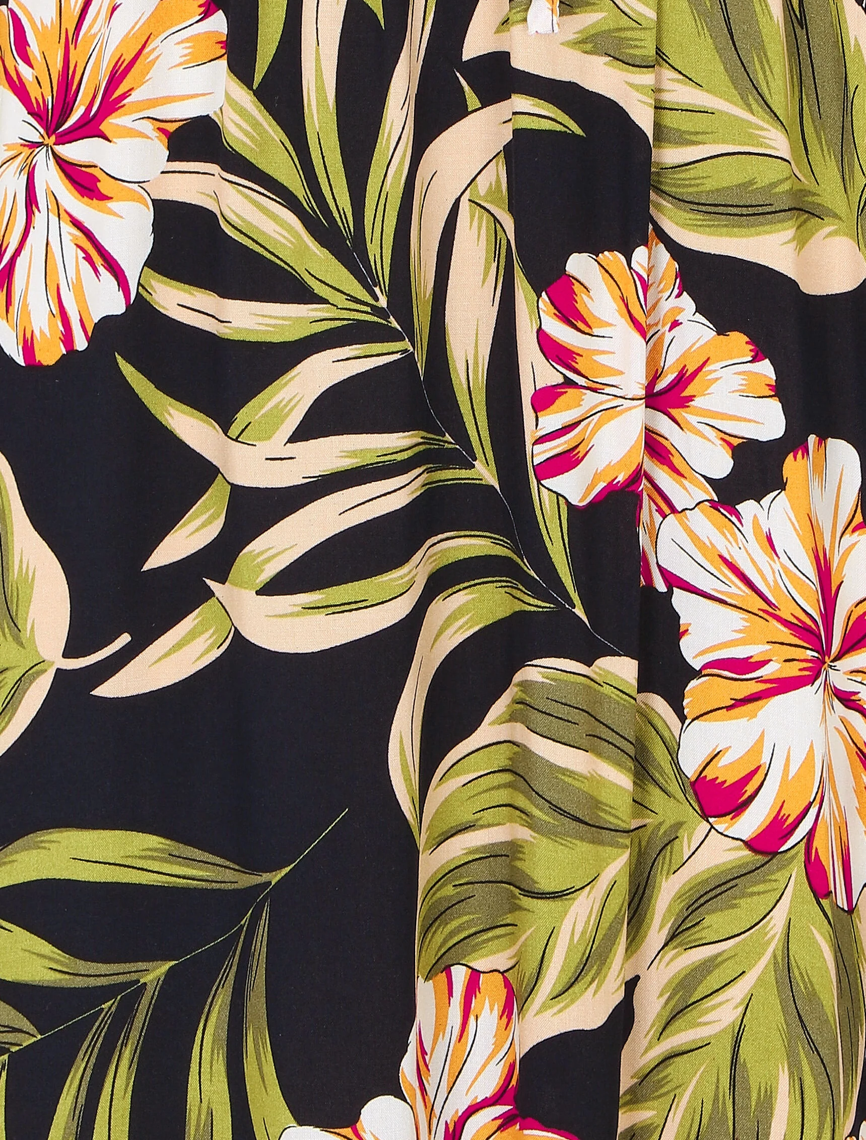 Lange A-lijn jurk met tropische bloemenprint - Nachtblauw - Image 3