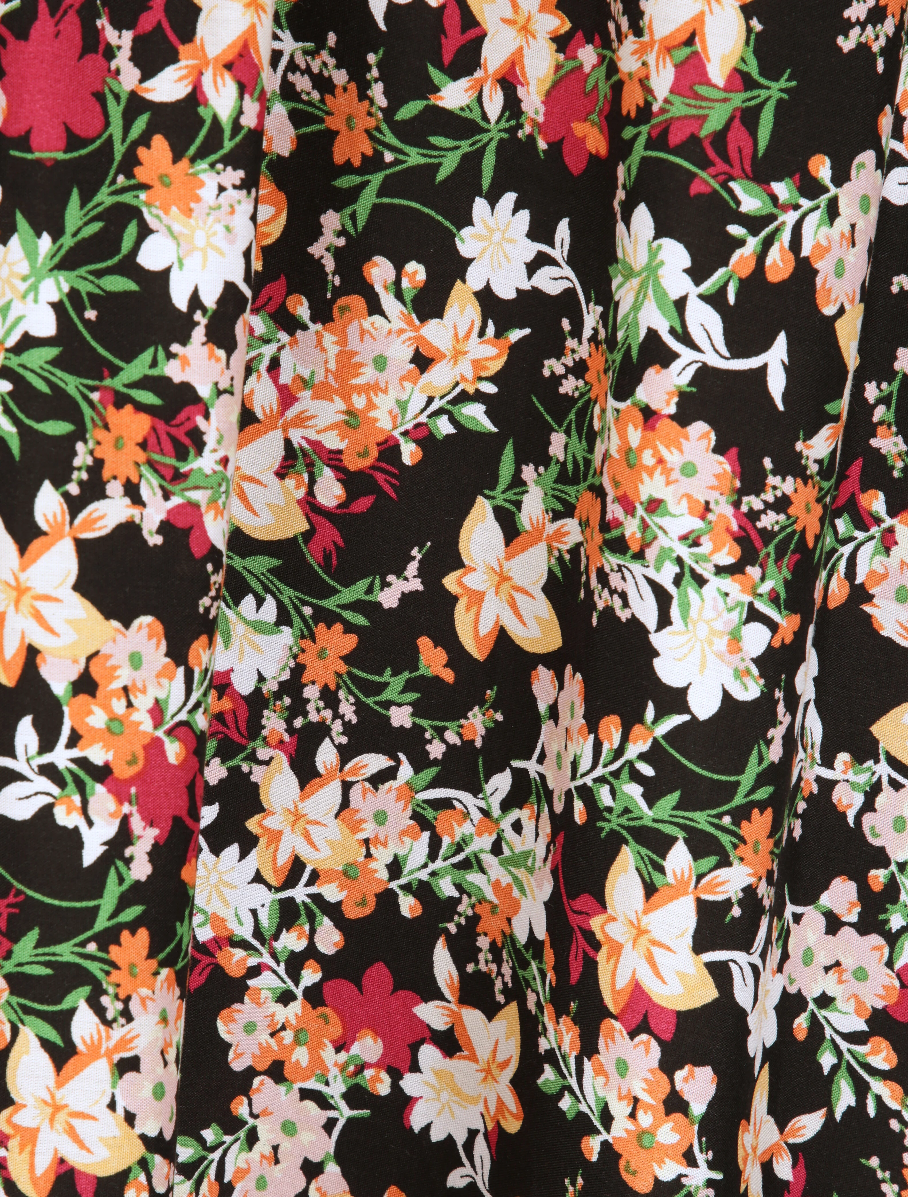 Lange bloemenprint Empire-snit jurk - Zwart - Image 5