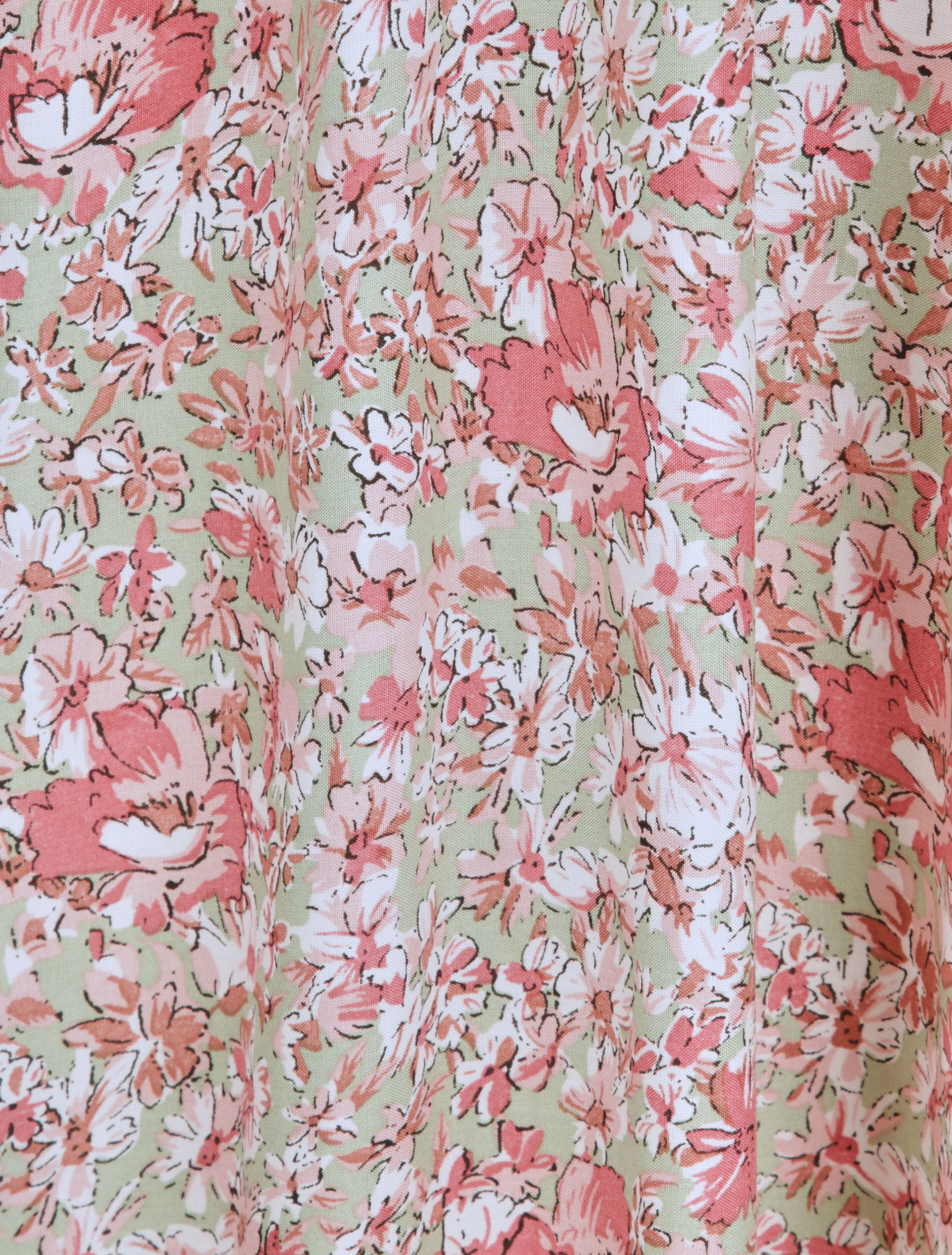 Lange bloemenprint jurk - Roze/zwart amandel - Image 4