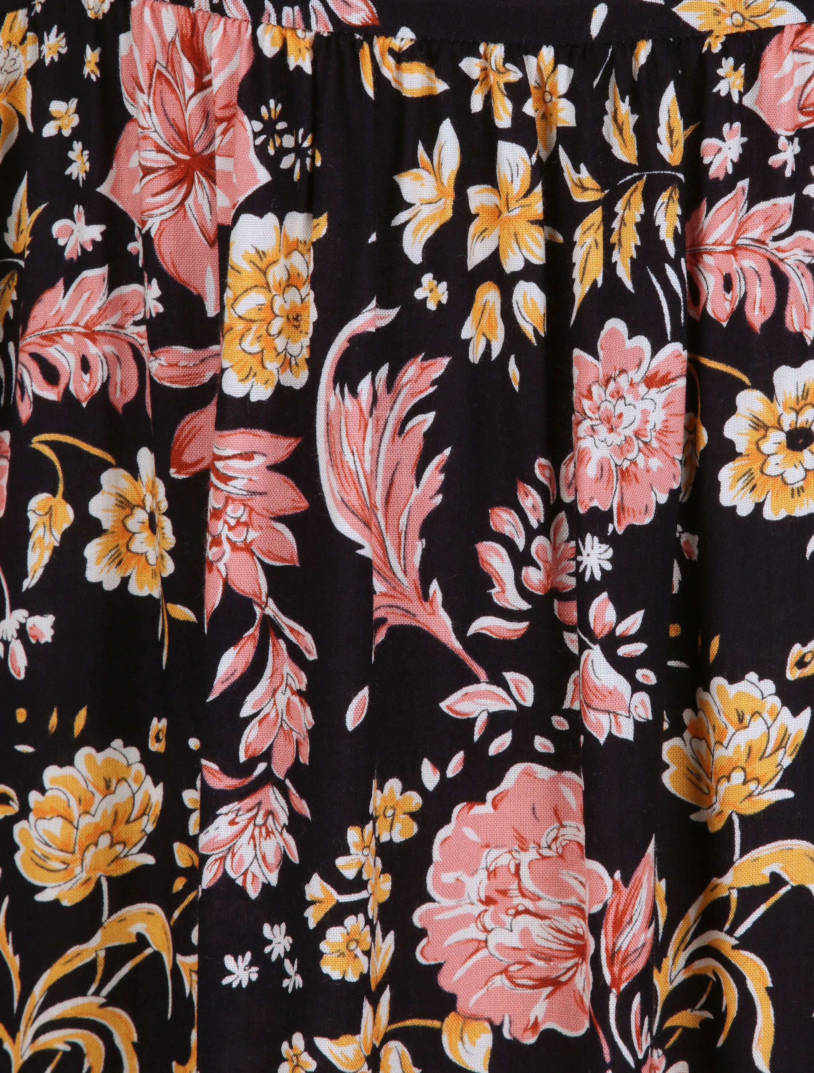 Lange bloemenprint jurk - Zwart - Image 4