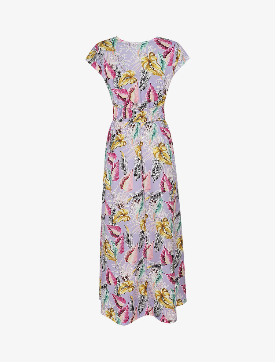 Lange bloemenprint jurk - Lila - Image 2