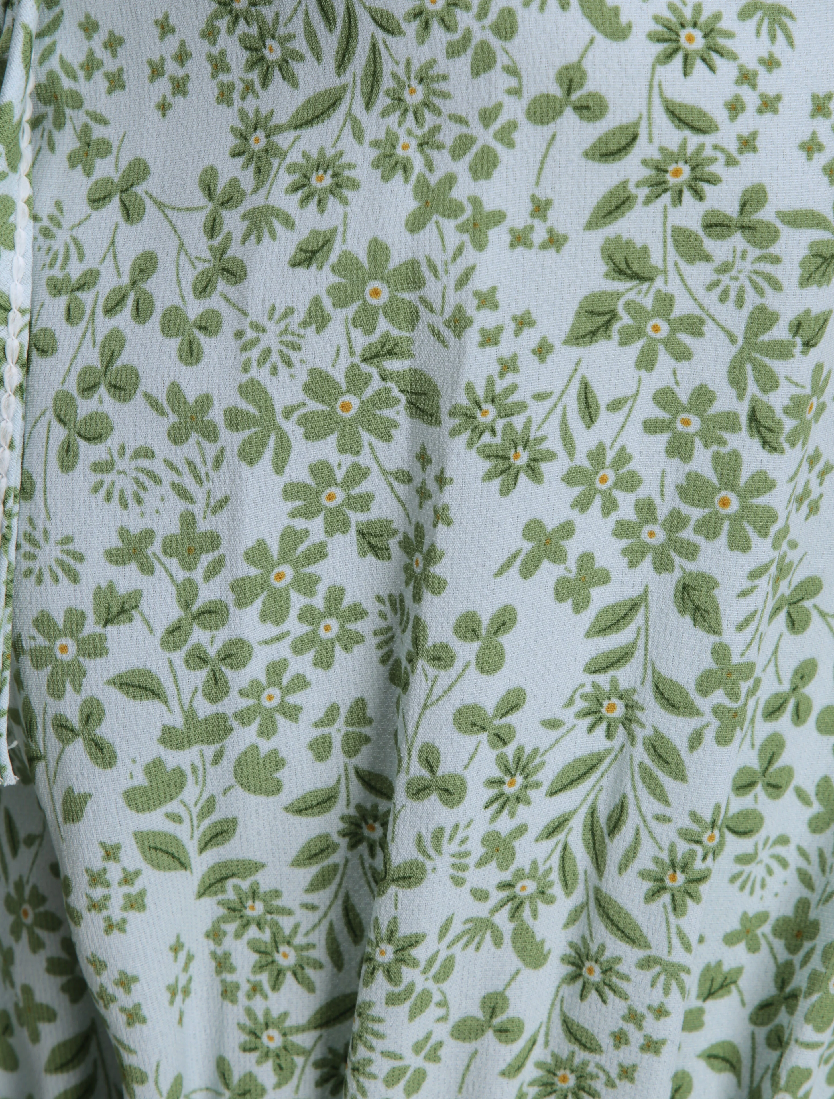 Lange bloemenprint jurk met borduurwerk op de taille - Lichtblauw - Image 4