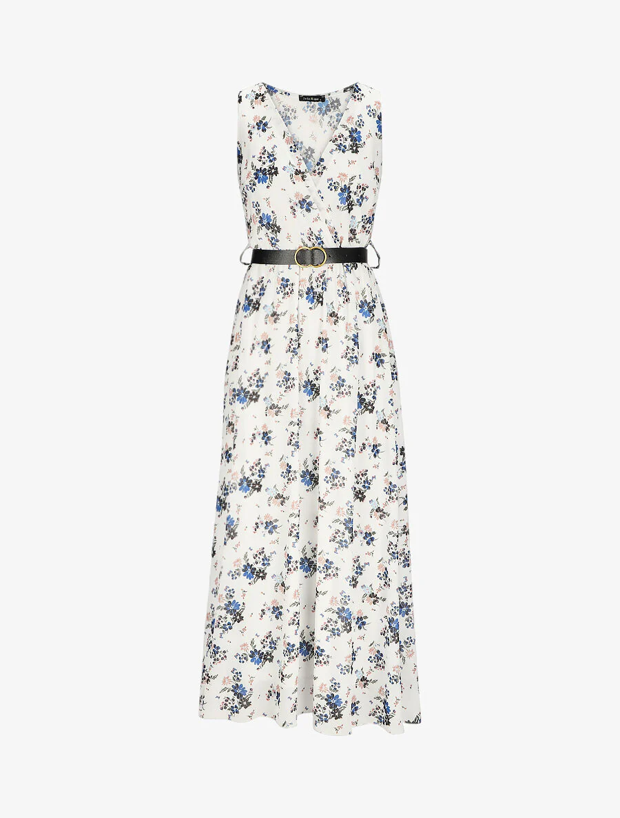 Lange bloemenprint lente jurk - Wit