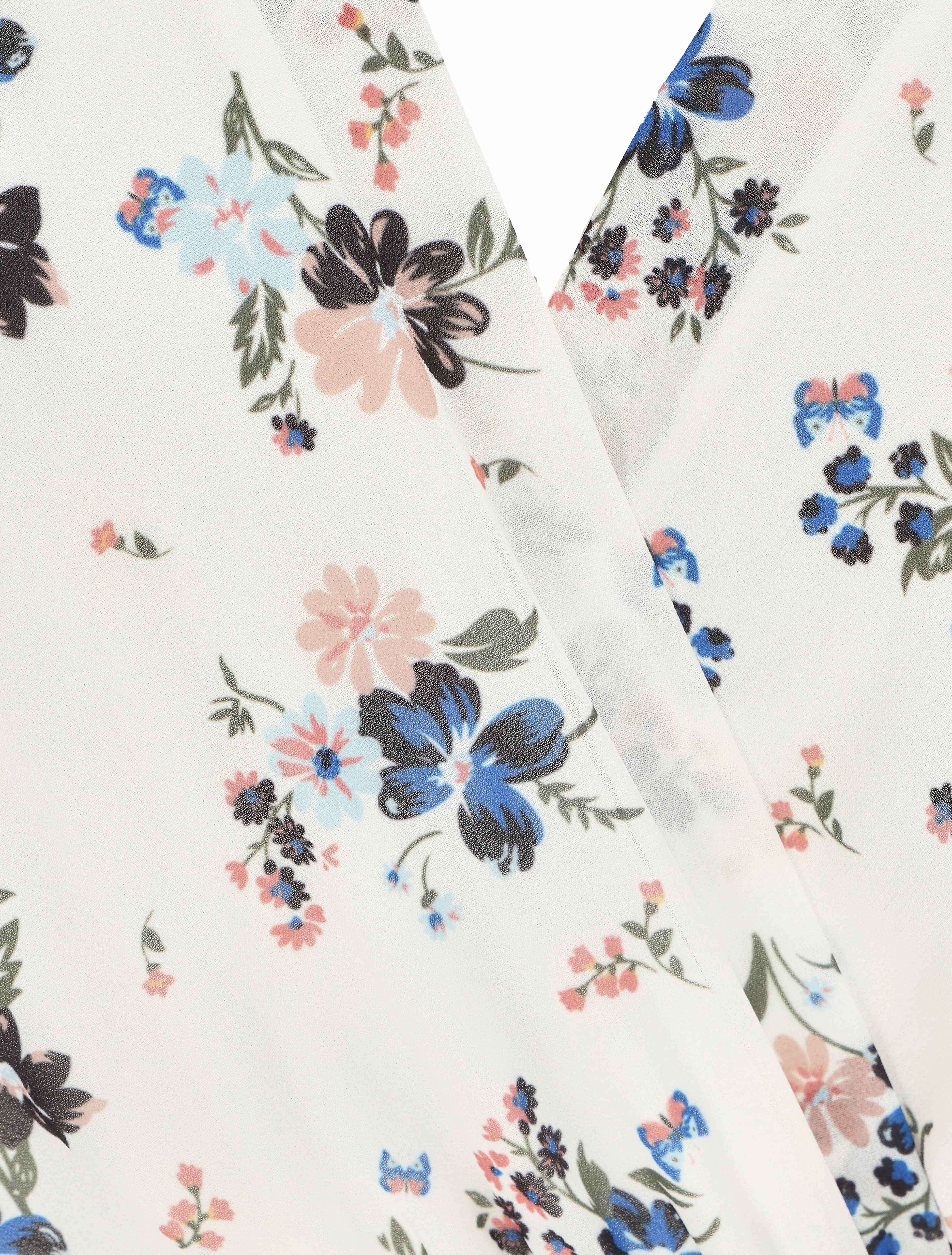 Lange bloemenprint lente jurk - Wit - Image 3