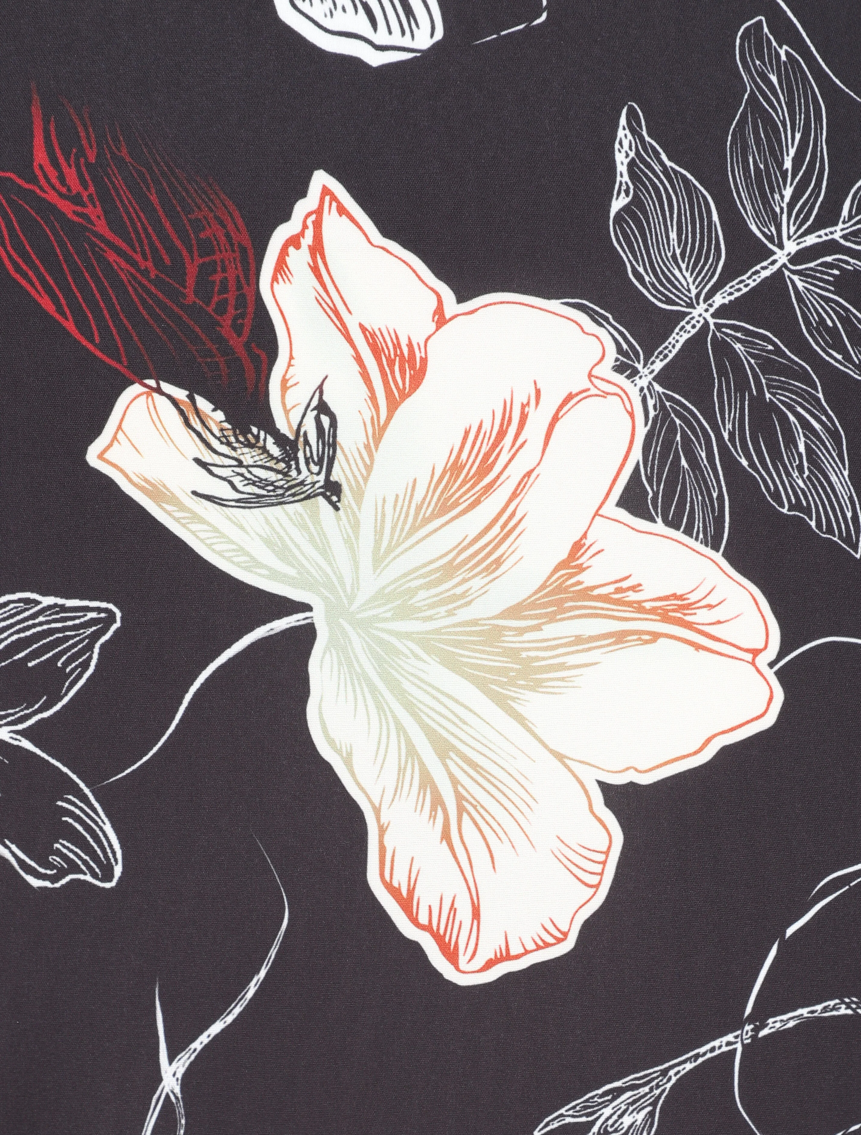 Lange bloemenprint rok - Zwart - Image 3