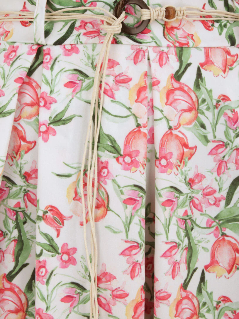 Lange bloemenprint rok - wit - Image 3