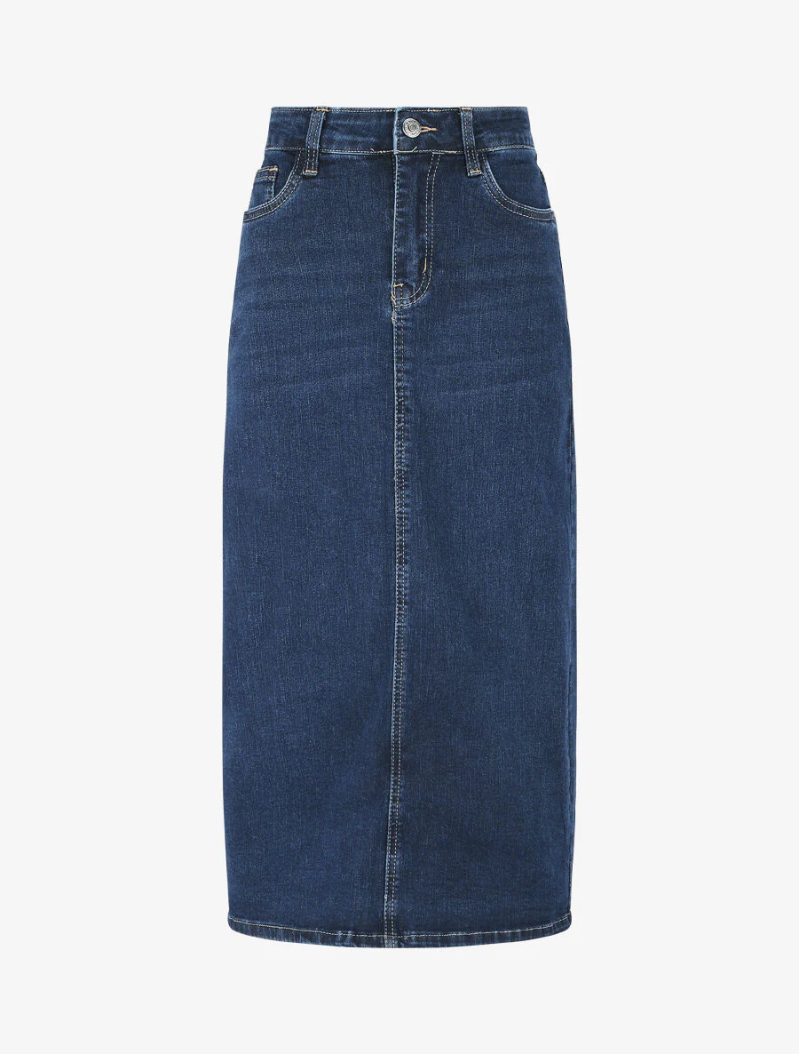 Lange denim rok - blauw