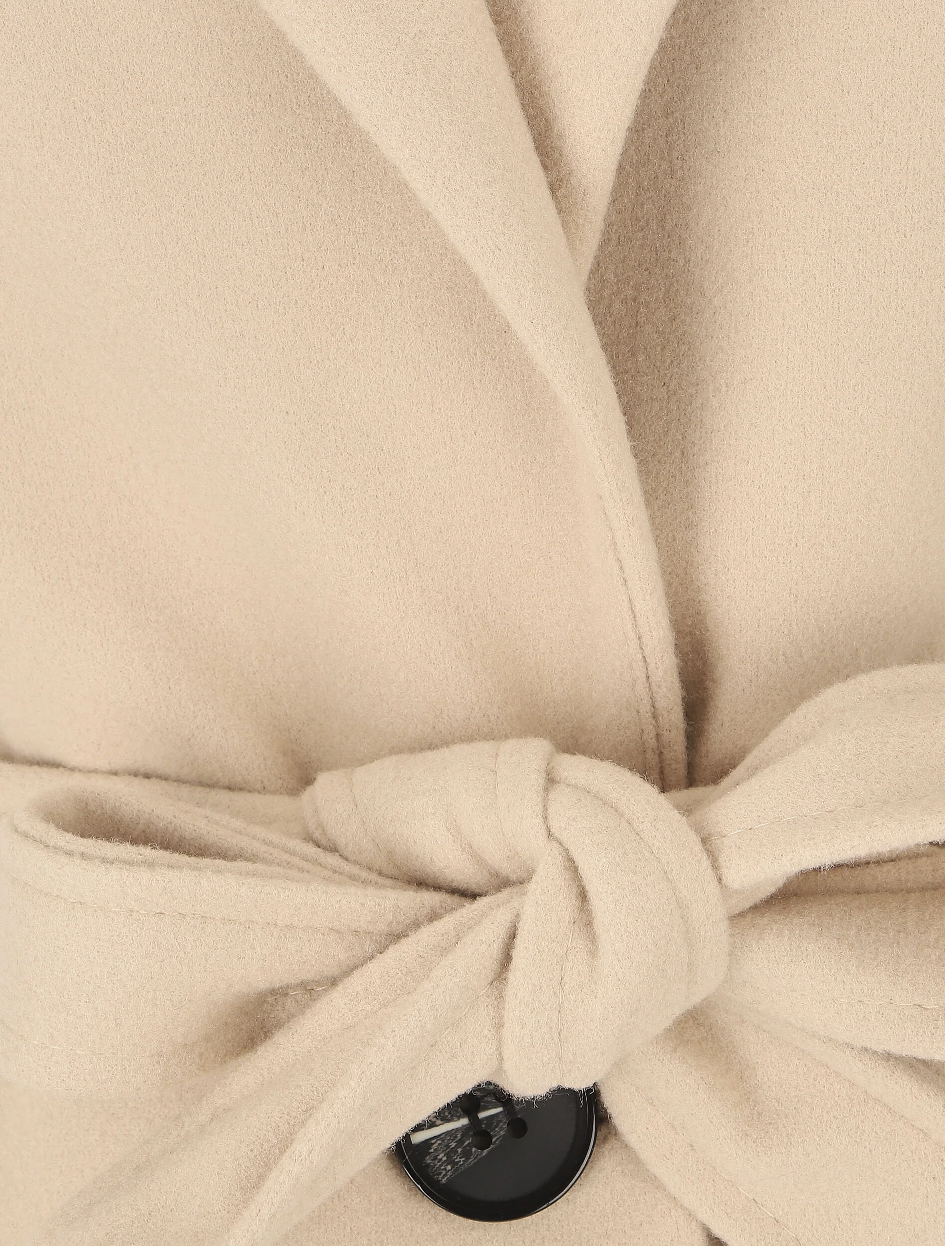 Lange double-breasted jas met ceintuur - Beige - Image 3