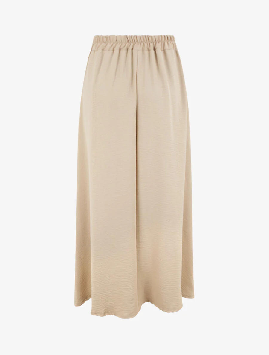 Lange effen uitlopende rok - Beige - Image 2