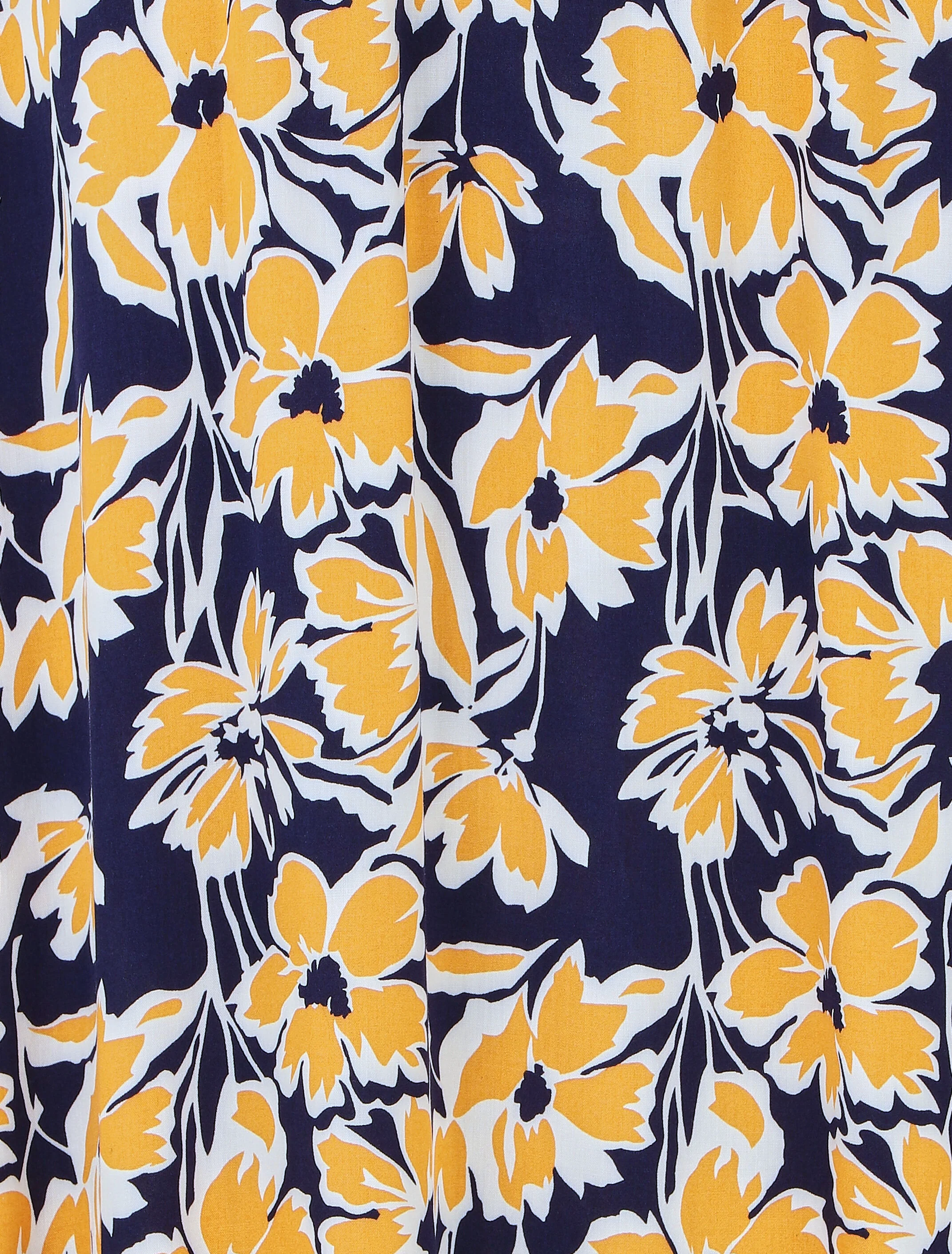 Lange elastische rok bloemenprint - Marineblauw - Image 3