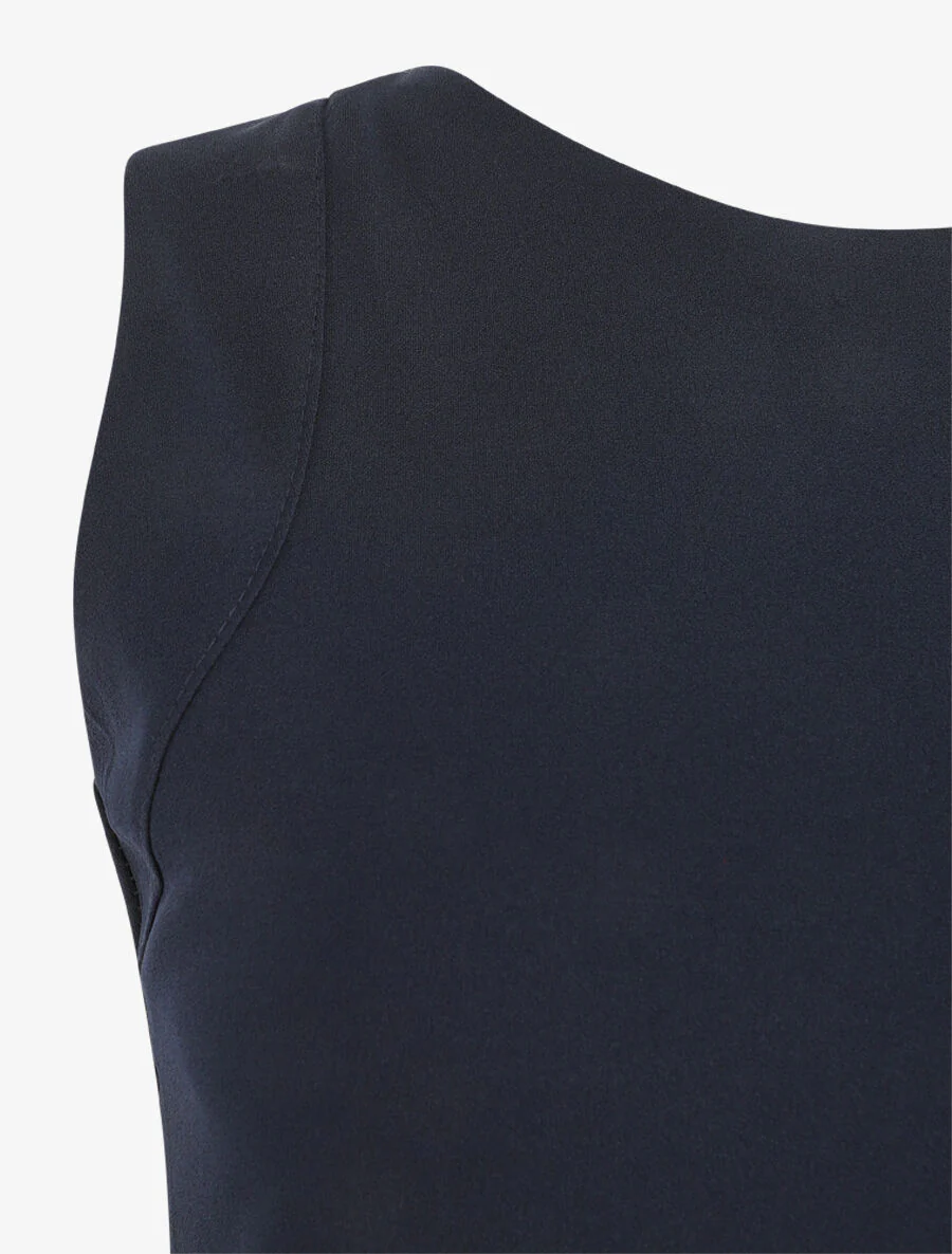 Mouwloze gedrapeerde lange jurk - Marineblauw - Image 3
