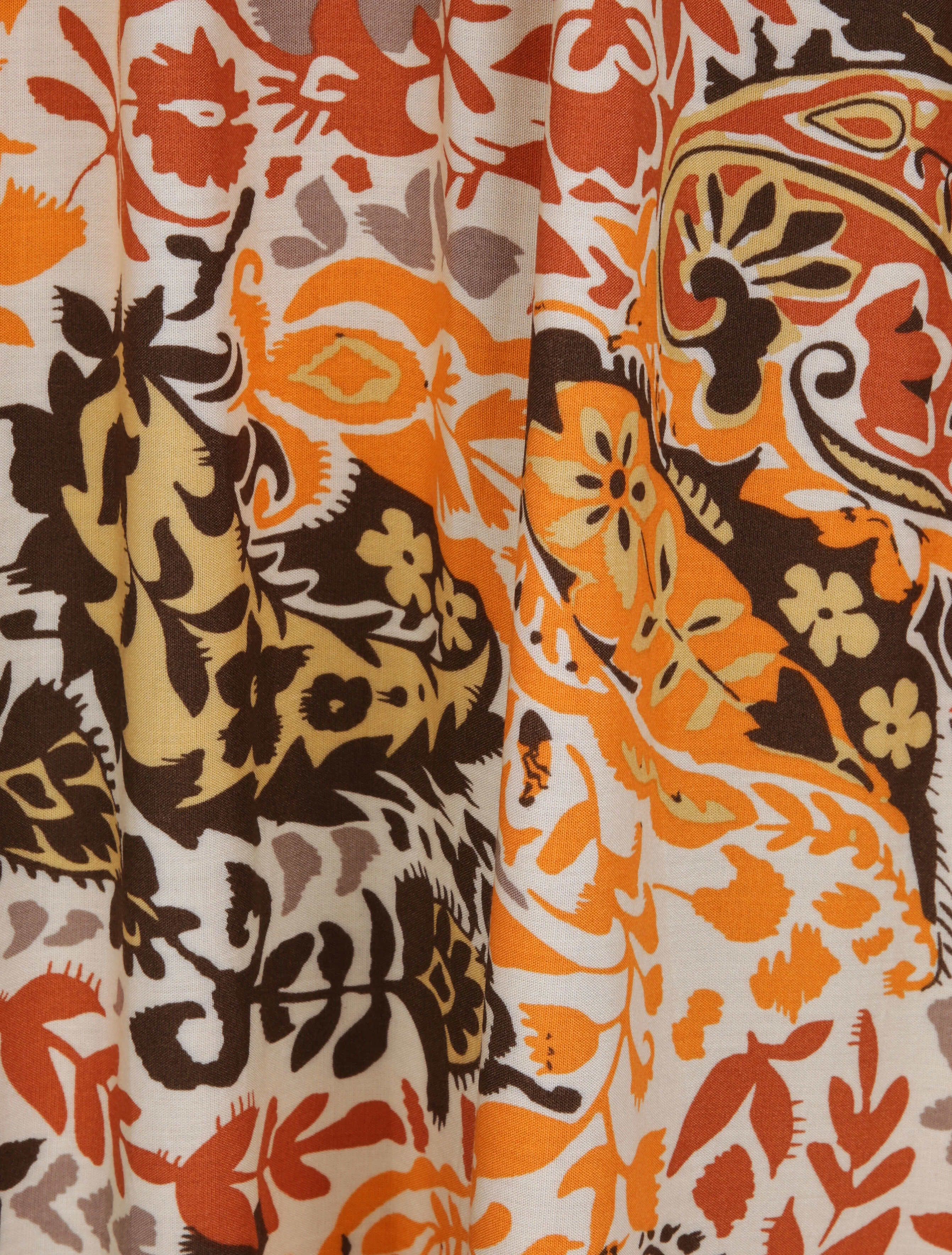 Lange gedrukte sjaal jurk - Beige/oranje - Image 4