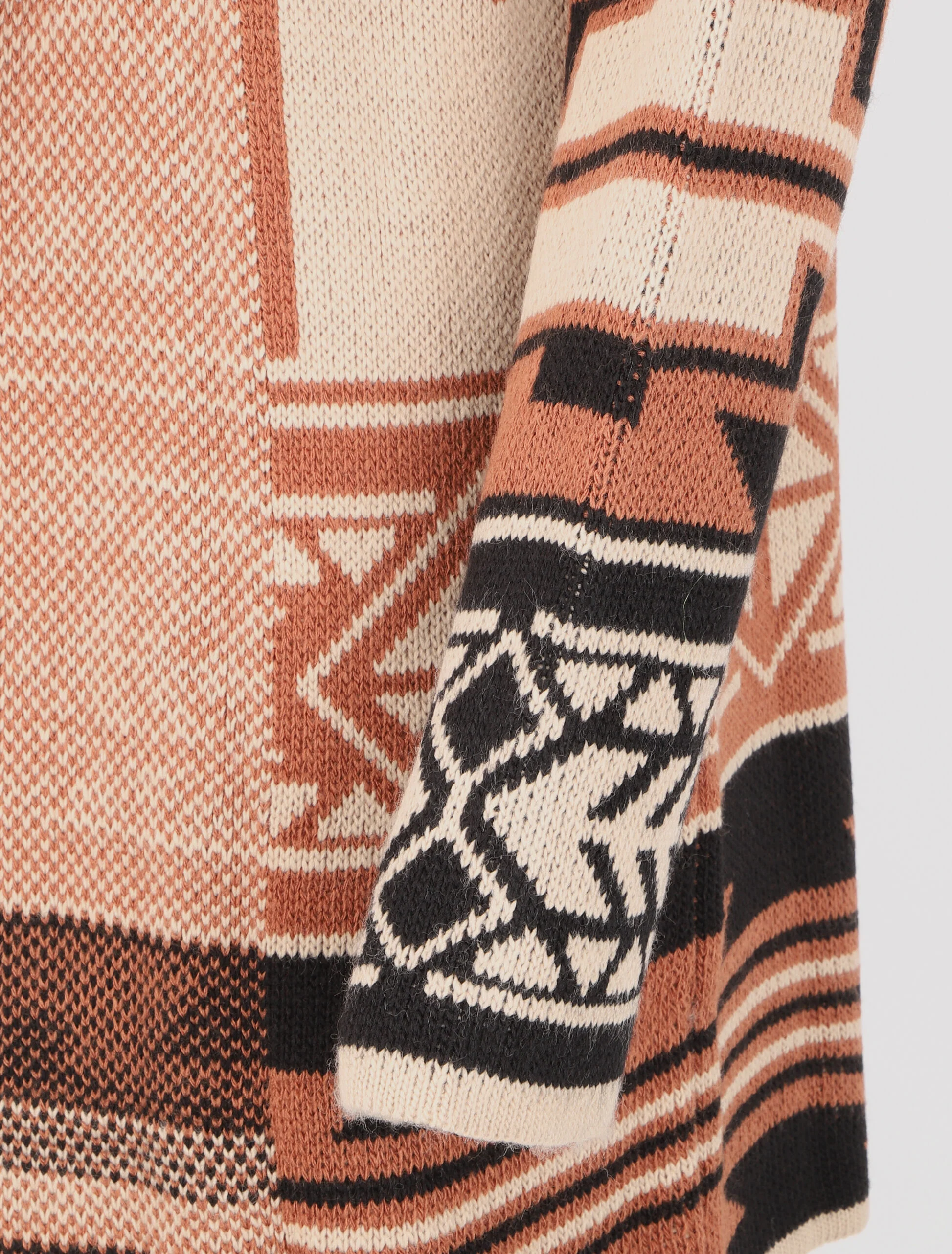 Lange gilet met Azteekse print - Camel - Image 3