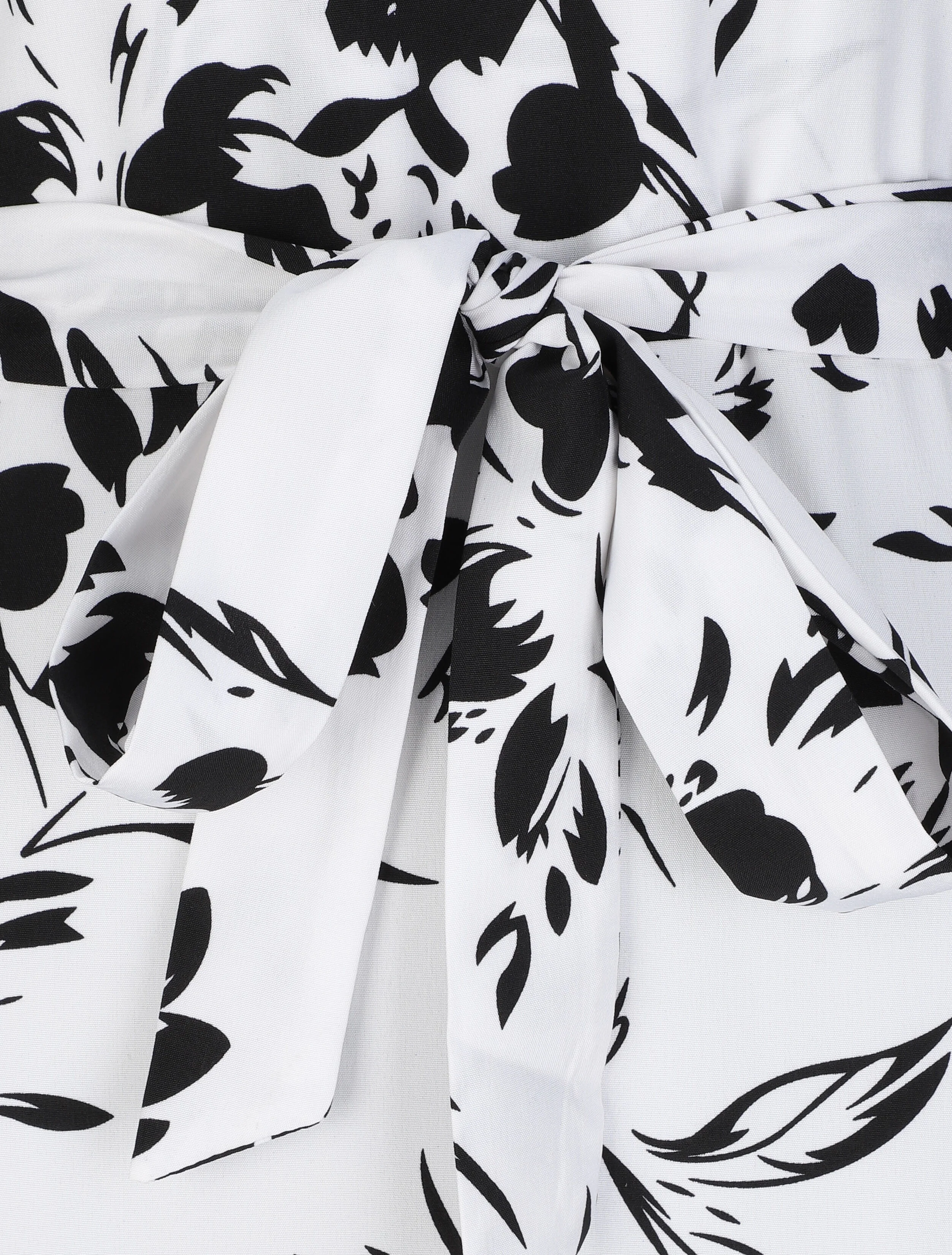 Lange glijdende bloemenprint met contrasterende bloemen - Wit - Image 3