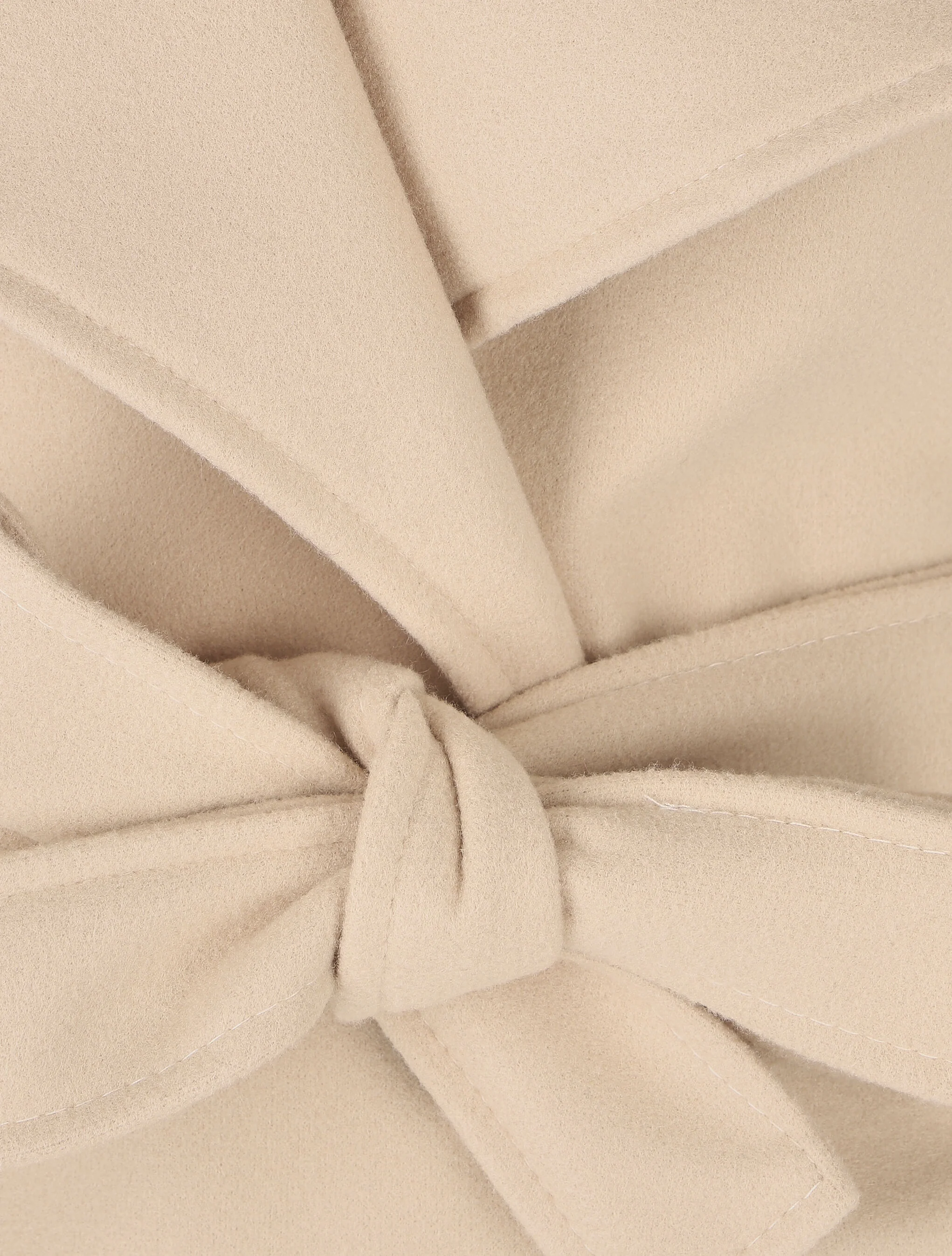 Lange jas met riem en opstaande kraag - Beige - Image 3