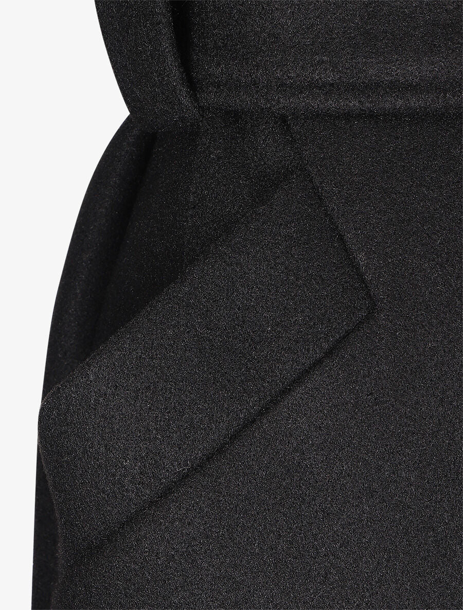 Lange jas met riem - Zwart - Image 3